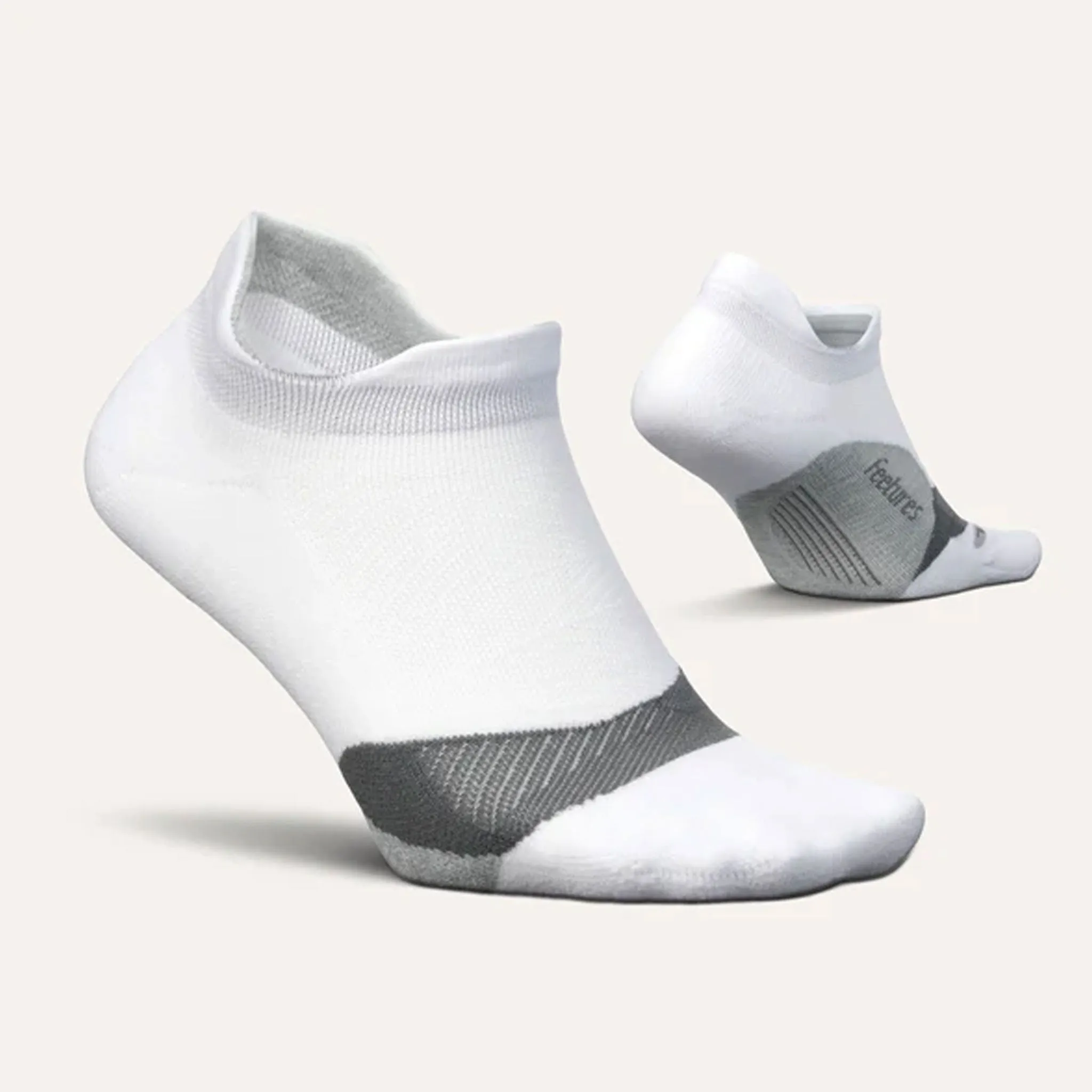 Feetures | Unisex Elite Light Cushion No Show Tab - White