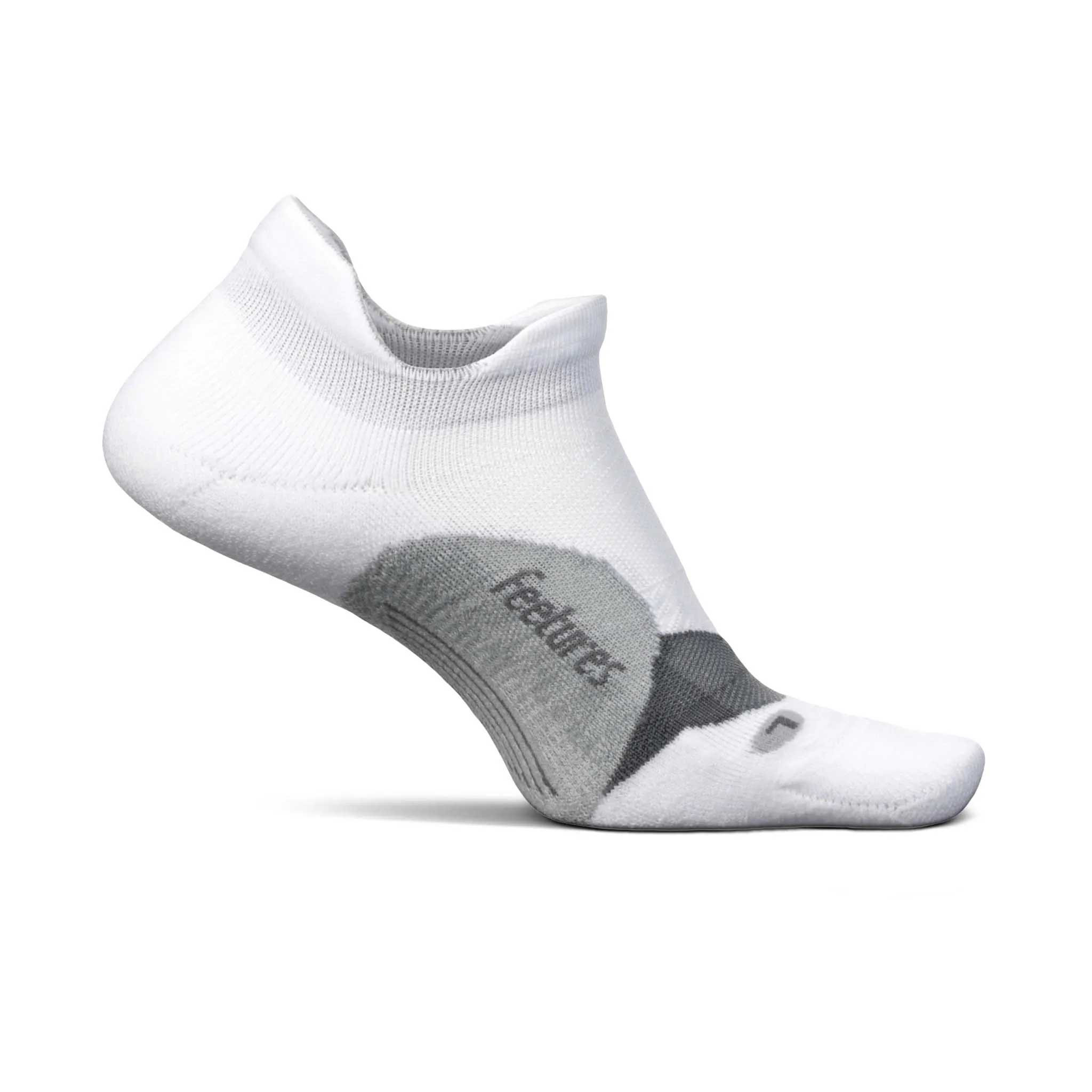 Feetures | Unisex Elite Light Cushion No Show Tab - White