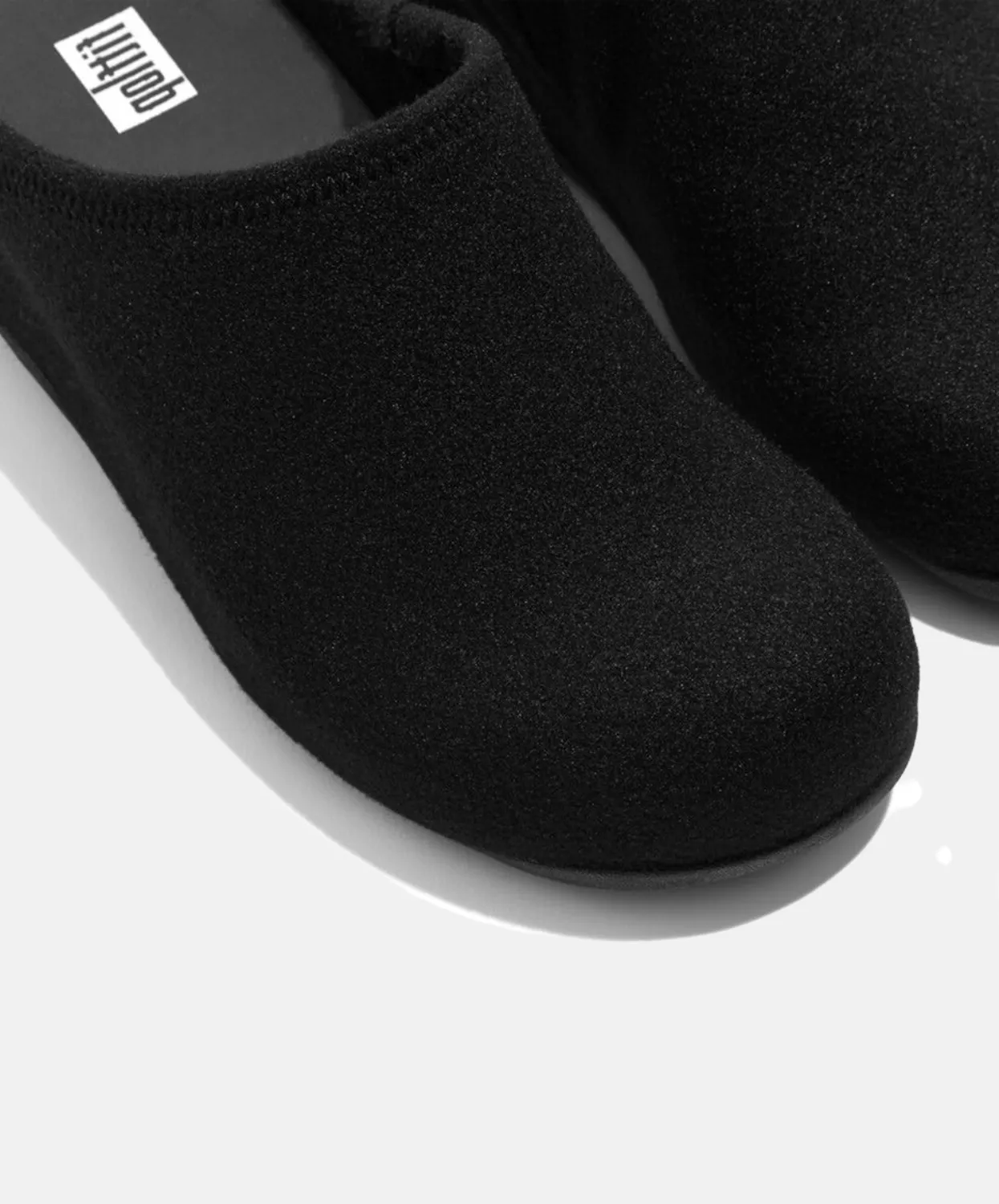 FitFlop Shuv Felt Clogs Black