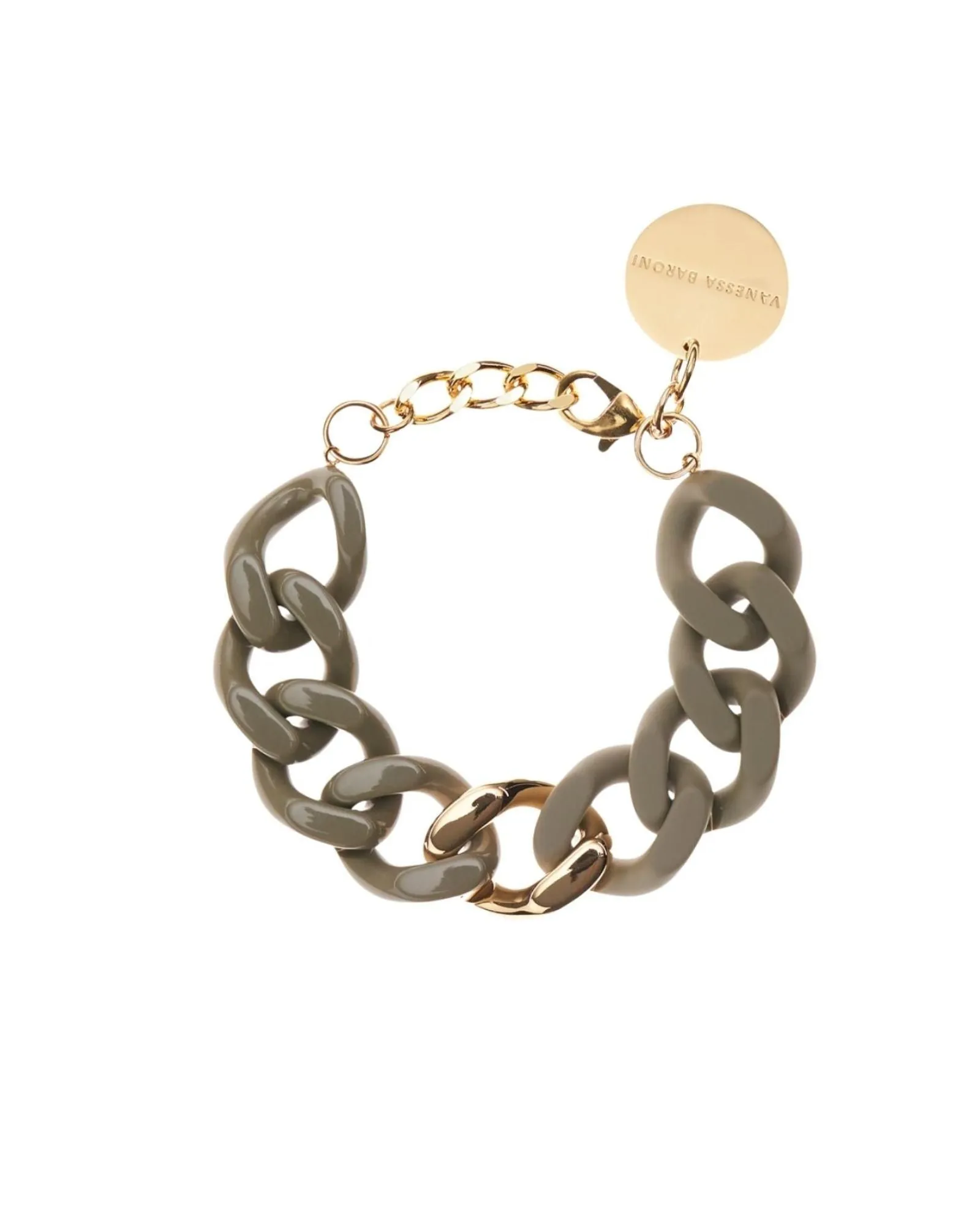 Flat Chain Bracelet 2 Color With Gold