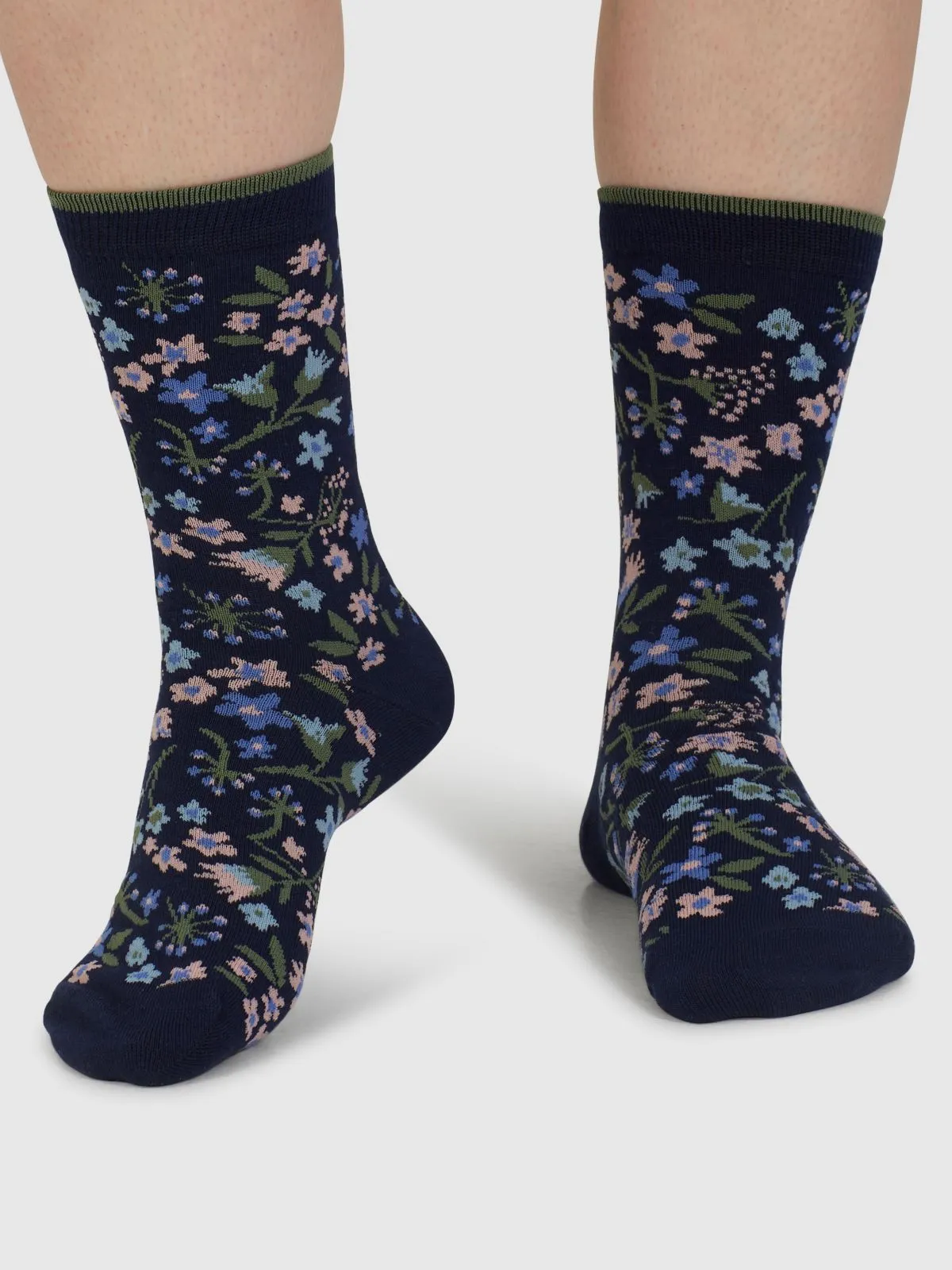 Flavia Floral Bamboo 4 Pack Sock Box - Multi