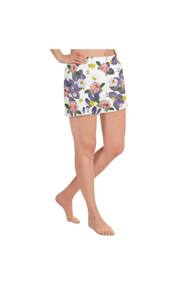 Floral Flurry Women's Athletic Short Shorts