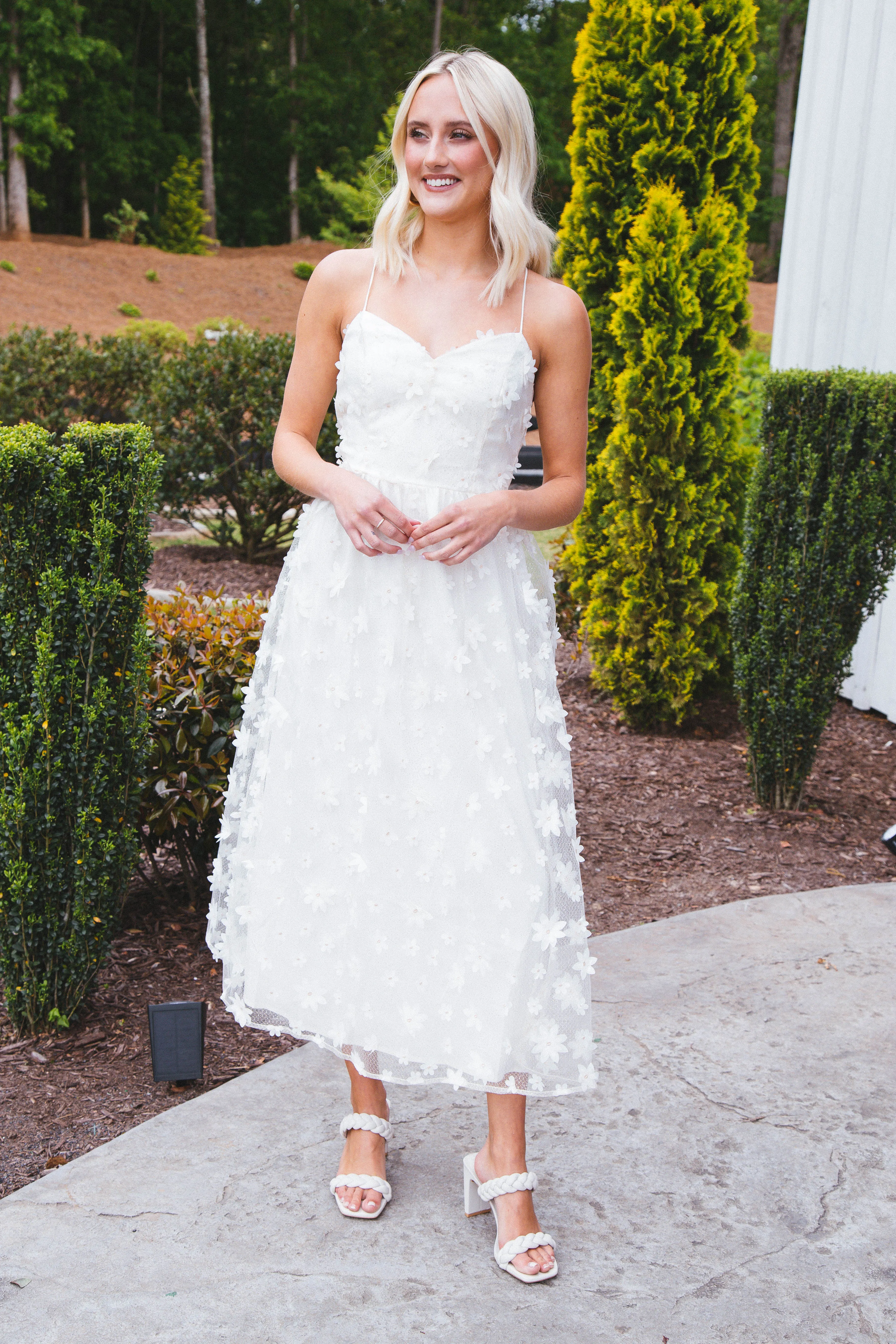 Floral Wonder Maxi Dress, White