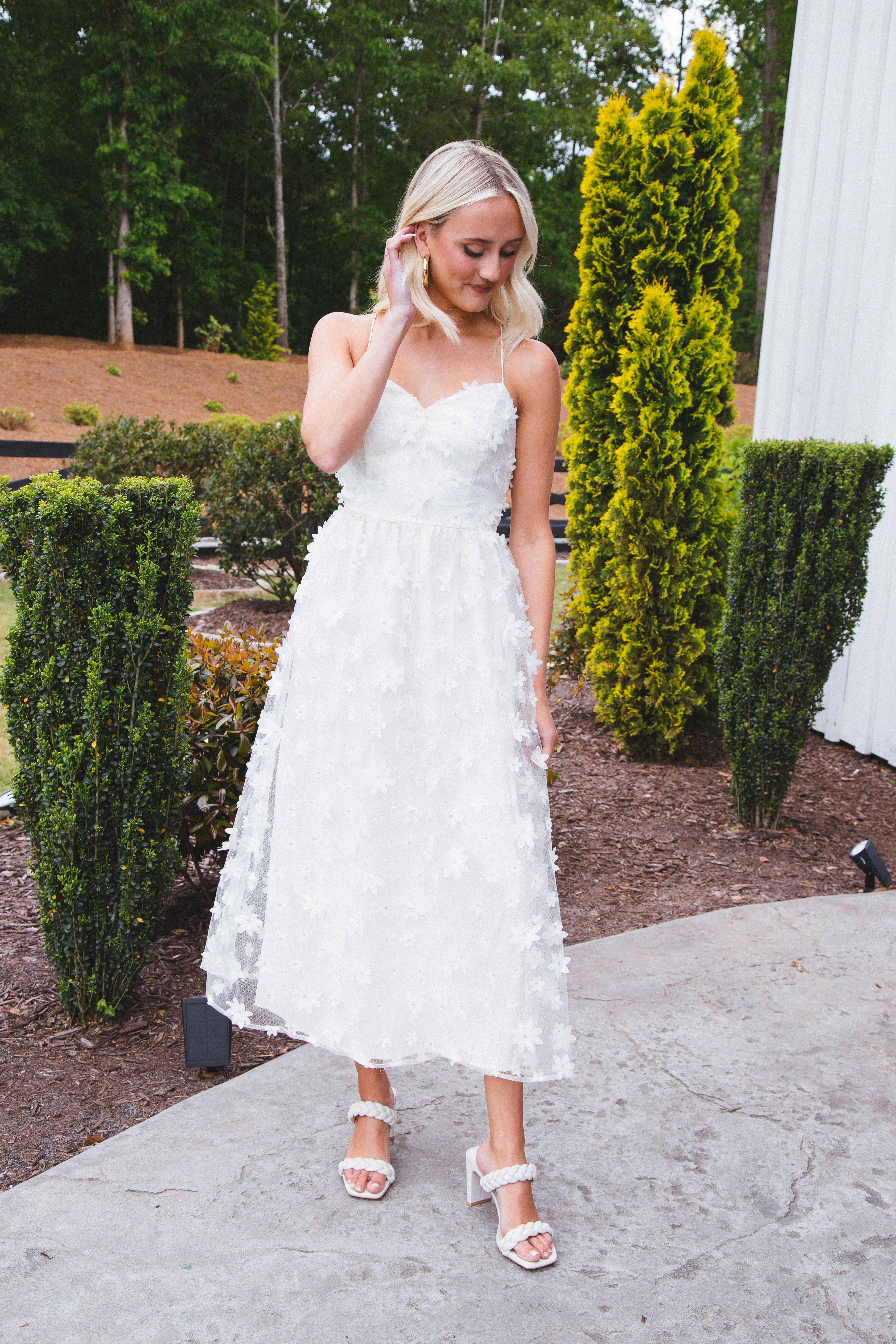 Floral Wonder Maxi Dress, White