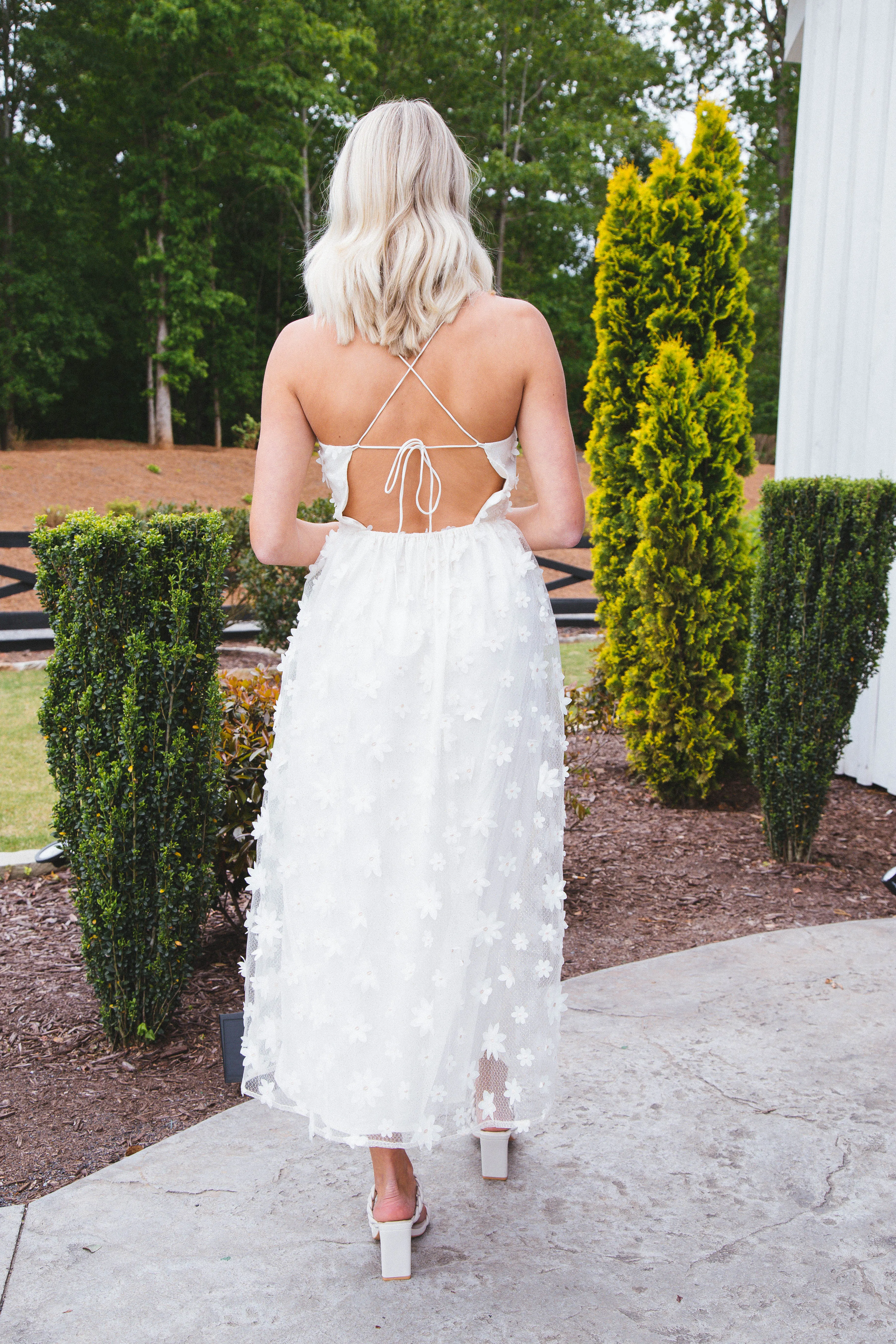 Floral Wonder Maxi Dress, White