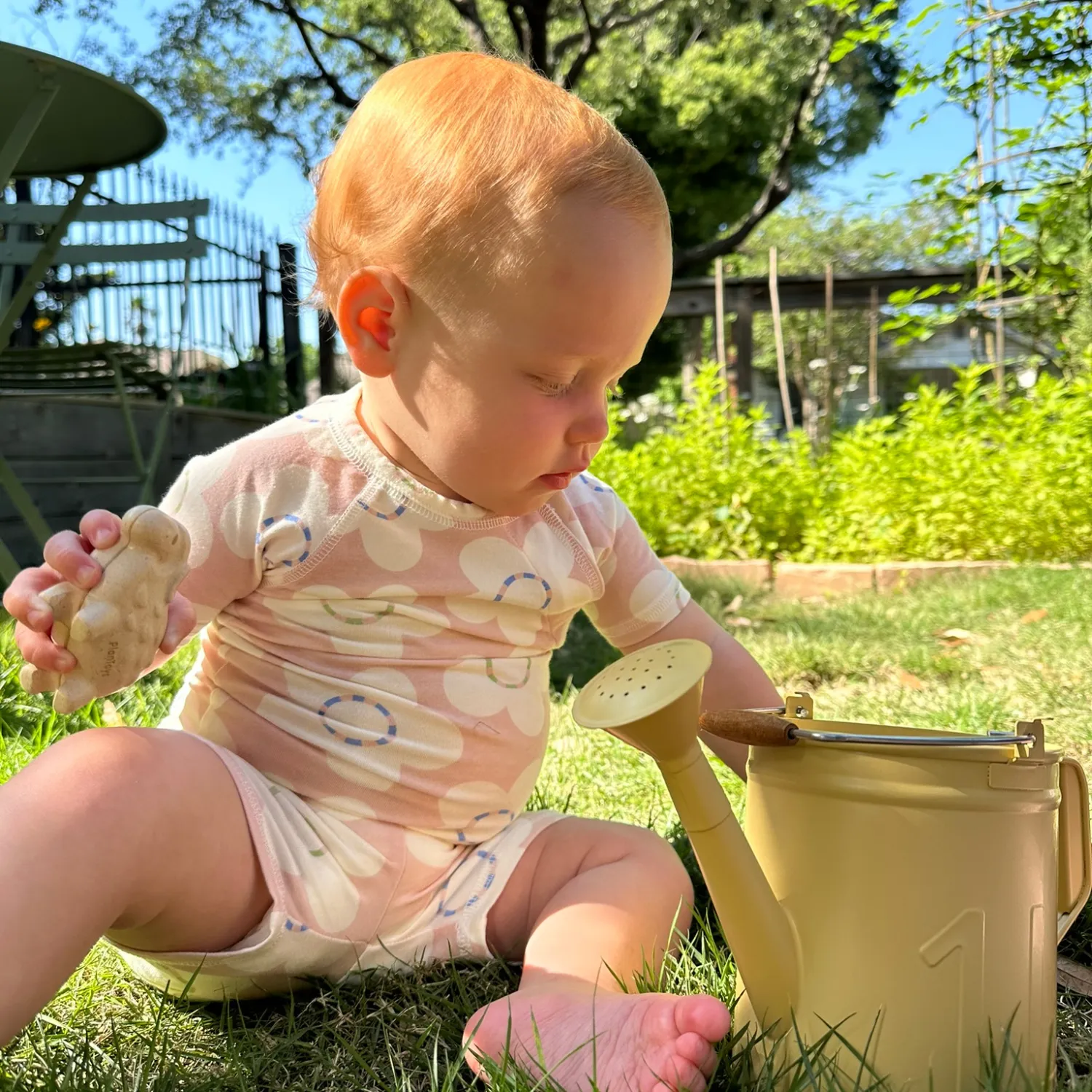 flower Cloudstretch™ magnetic toddler pajama shortie set