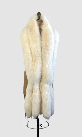 FOXY LADY 50s Arctic Fox Long Wrap with Fringe