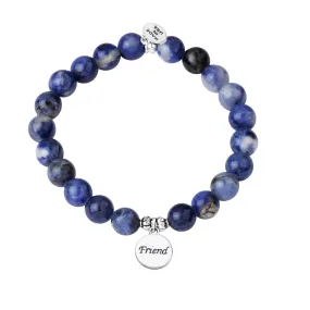 Friend | Stone Beaded Charm Bracelet | Sodalite