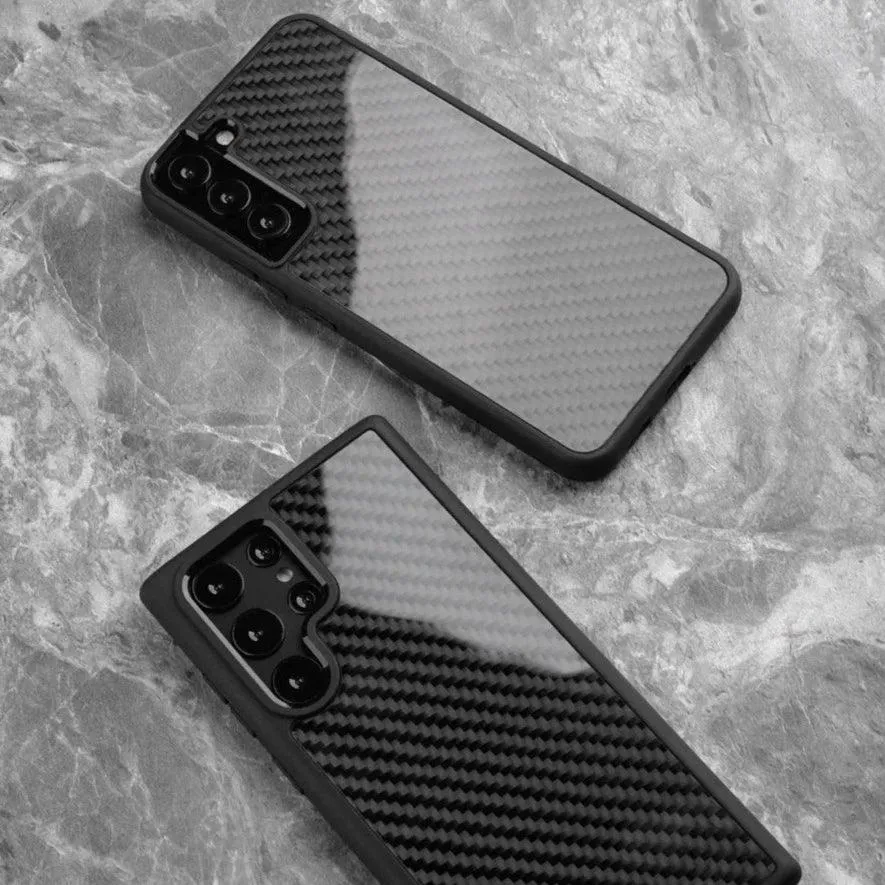 Galaxy S22 Ultra Cute Phone Case: Real Carbon Fiber, Business Cover