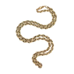 Georgian 15k Textured Link 37" Chain Necklace with Hand Clasp 44.7g