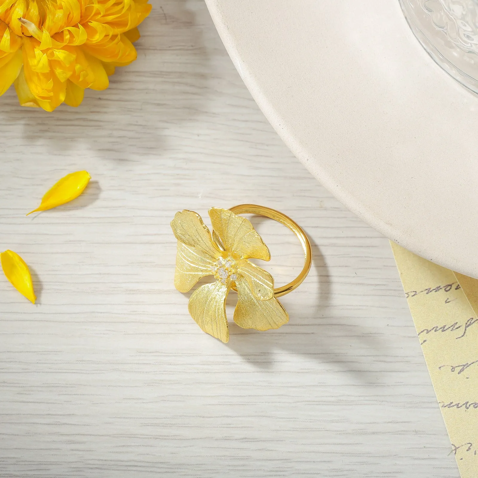 Golden Peony Ring