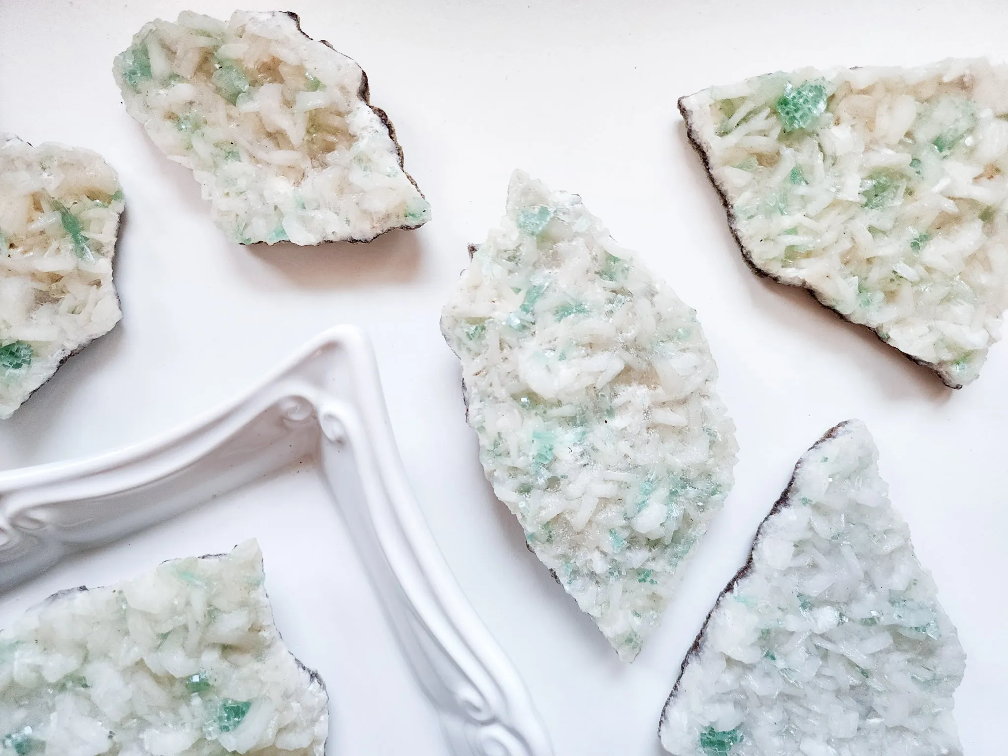 Green Apophyllite & Stilbite Slab