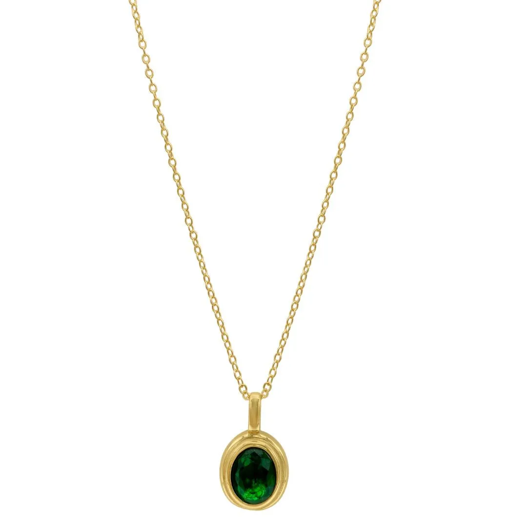 Green Stone Neckalce gold