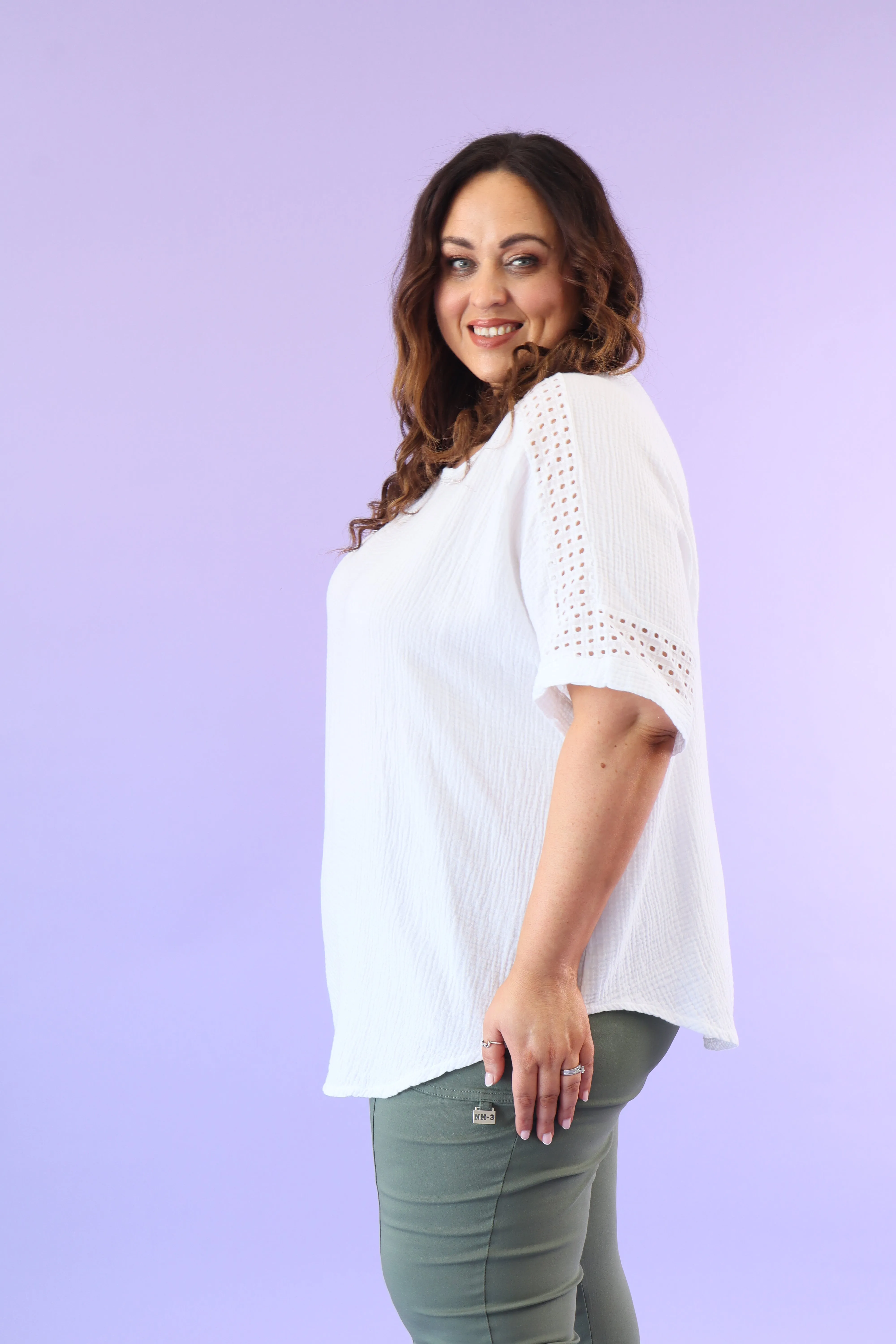 Hana Cotton Blouse in White