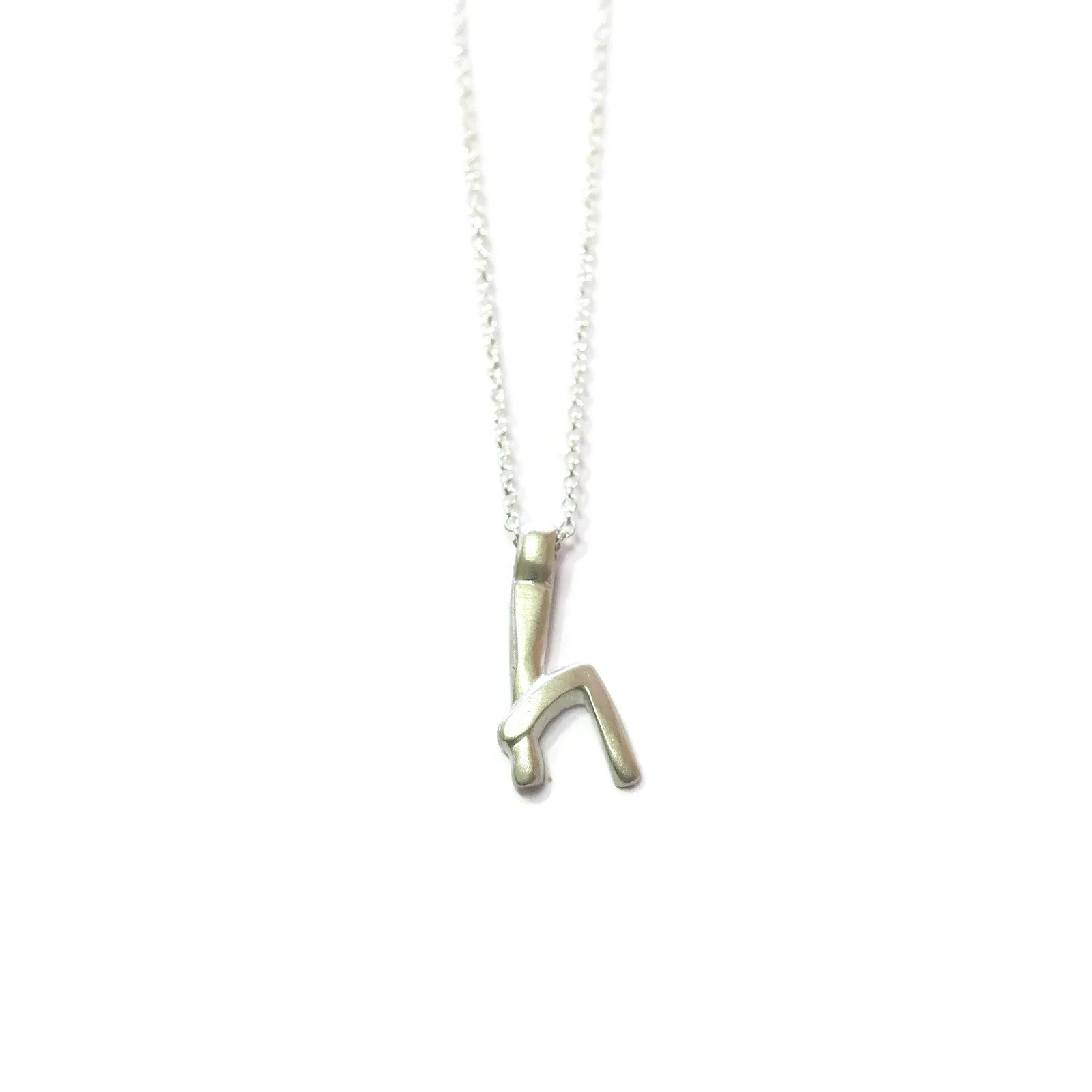 h- handwritten letter necklace