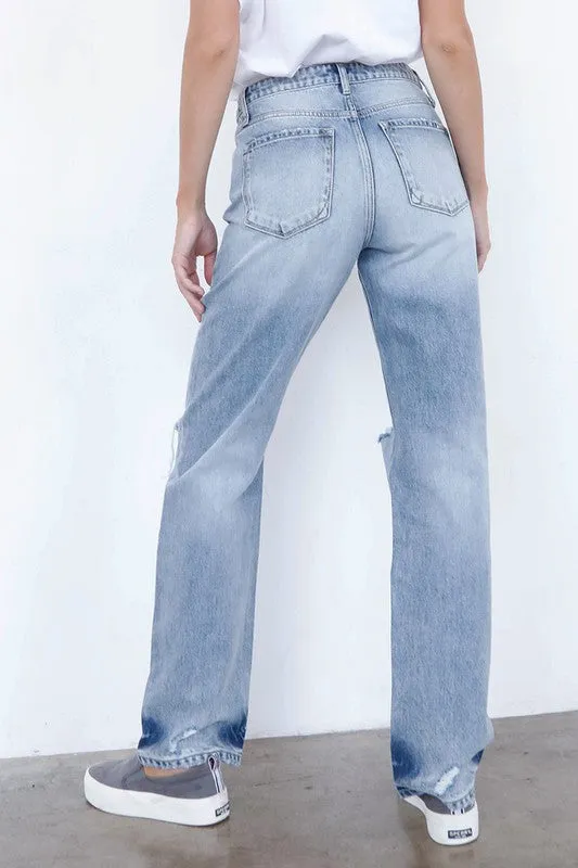 HIGH WAISTED LOOSE STRAIGHT JEANS