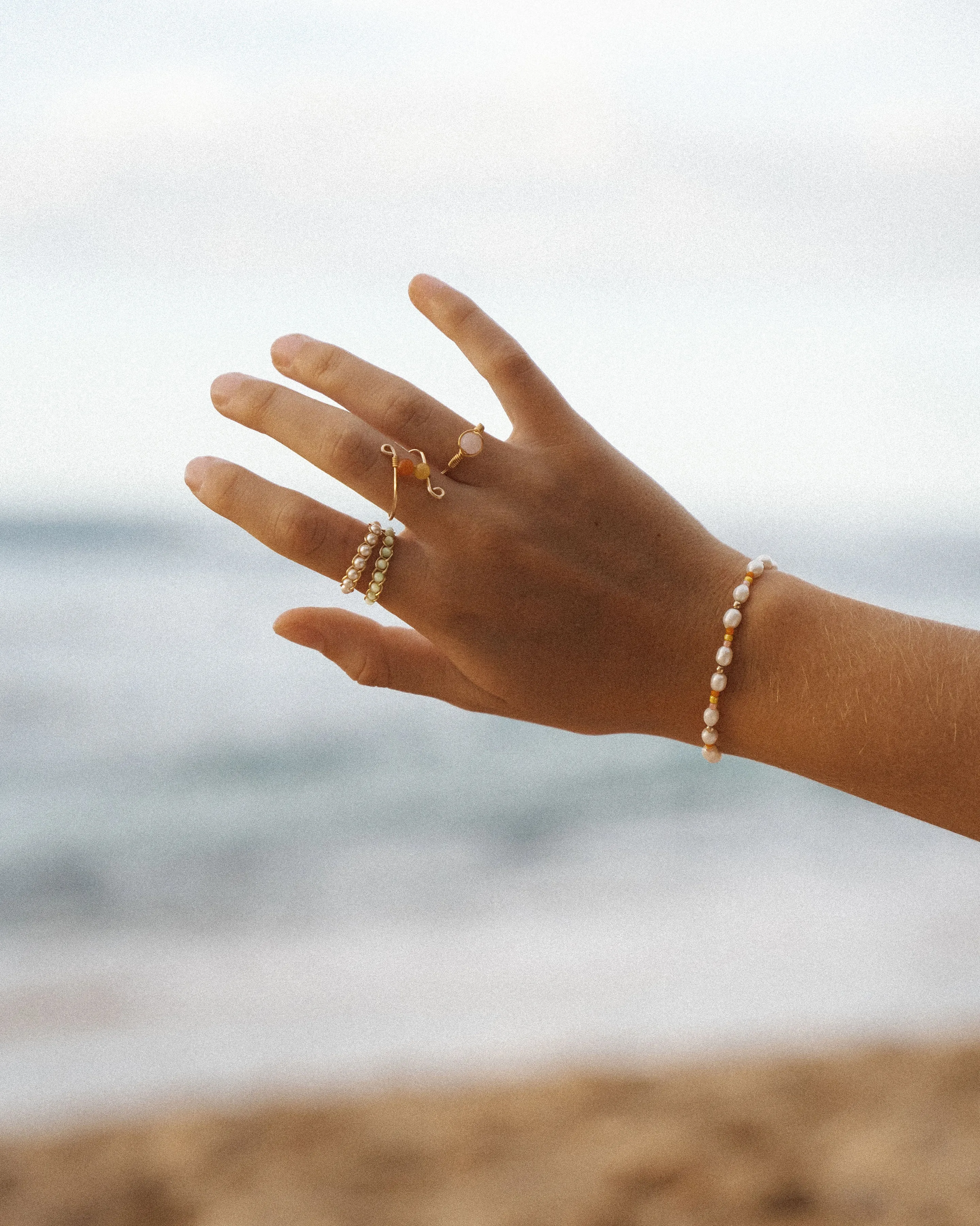 Honey Jade Swirled Wire Ring