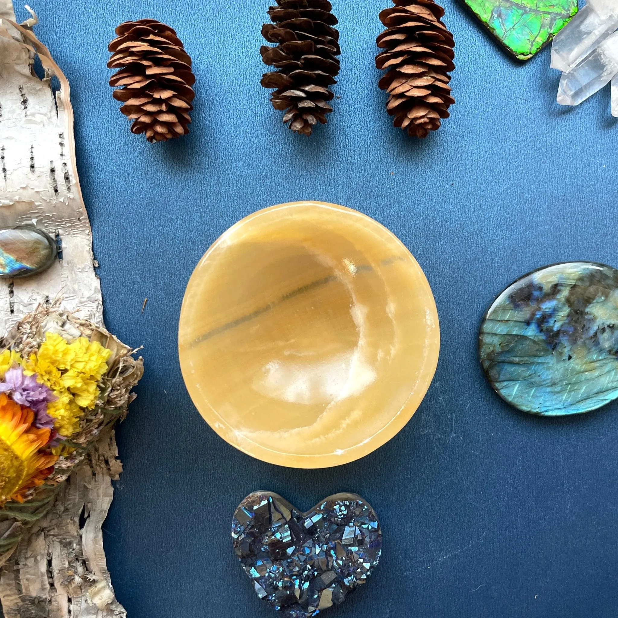 Honey Yellow Calcite dish