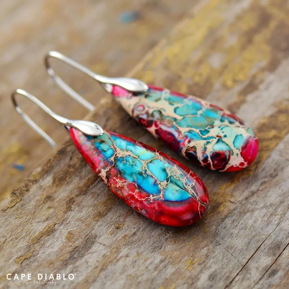 Imperial Jasper Teardrop Earrings