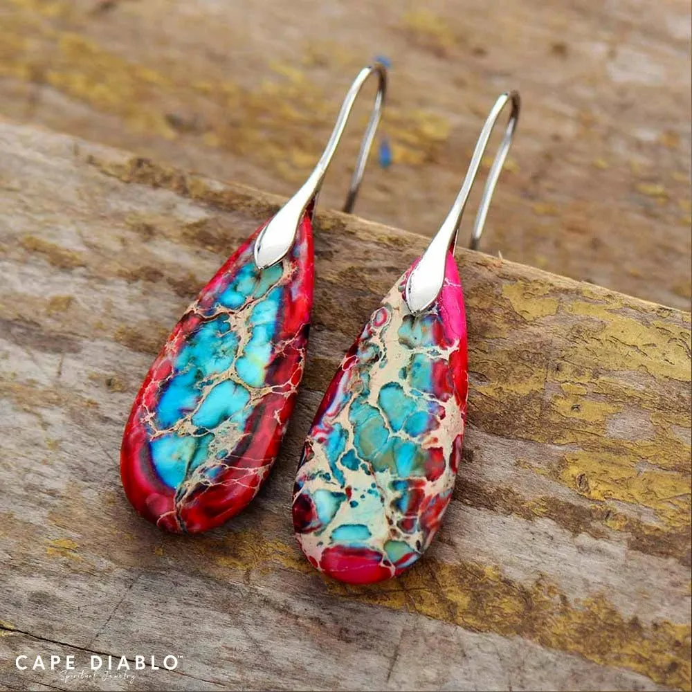 Imperial Jasper Teardrop Earrings