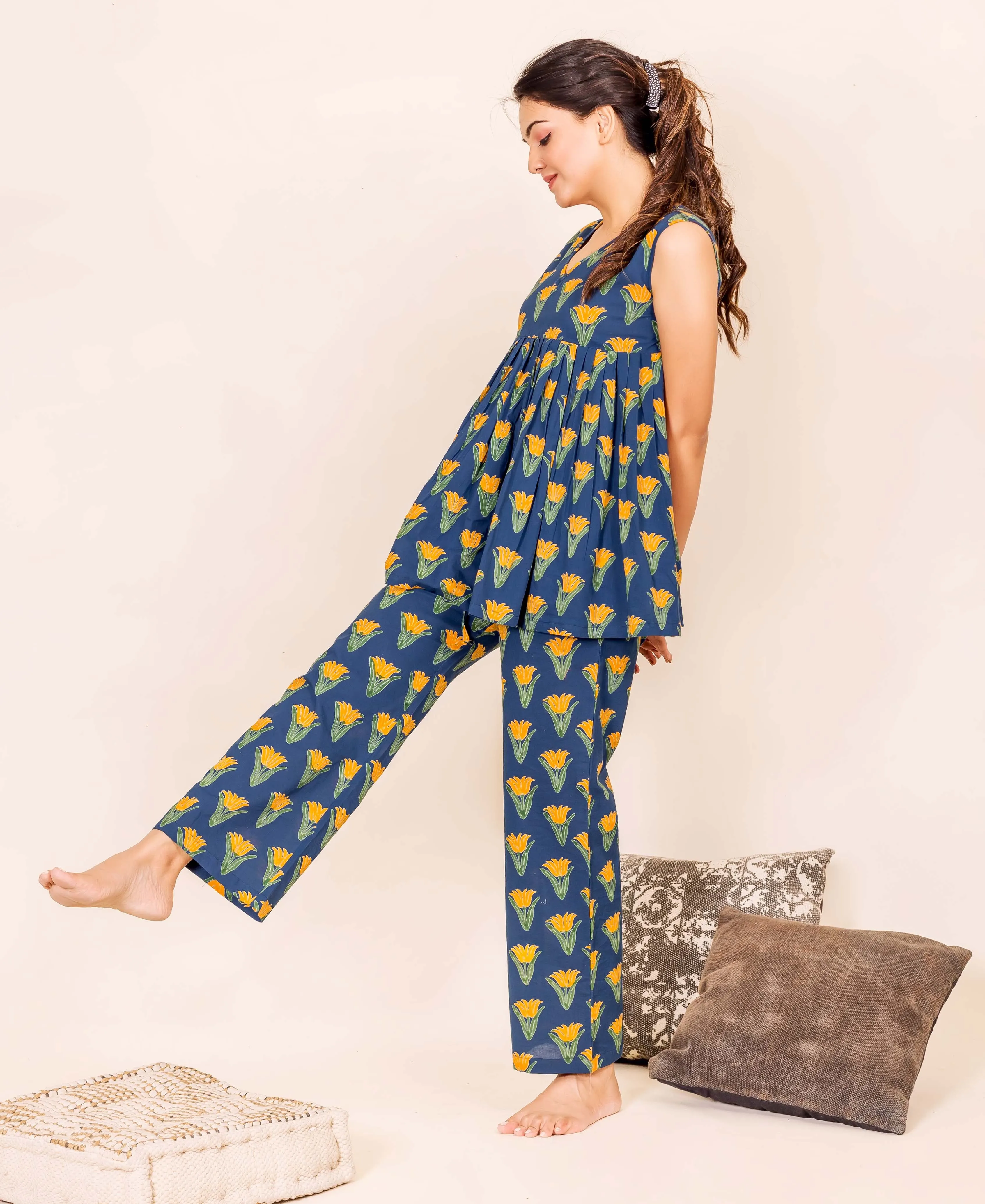 Indigo Pepelum Top and Bottom Home Wear