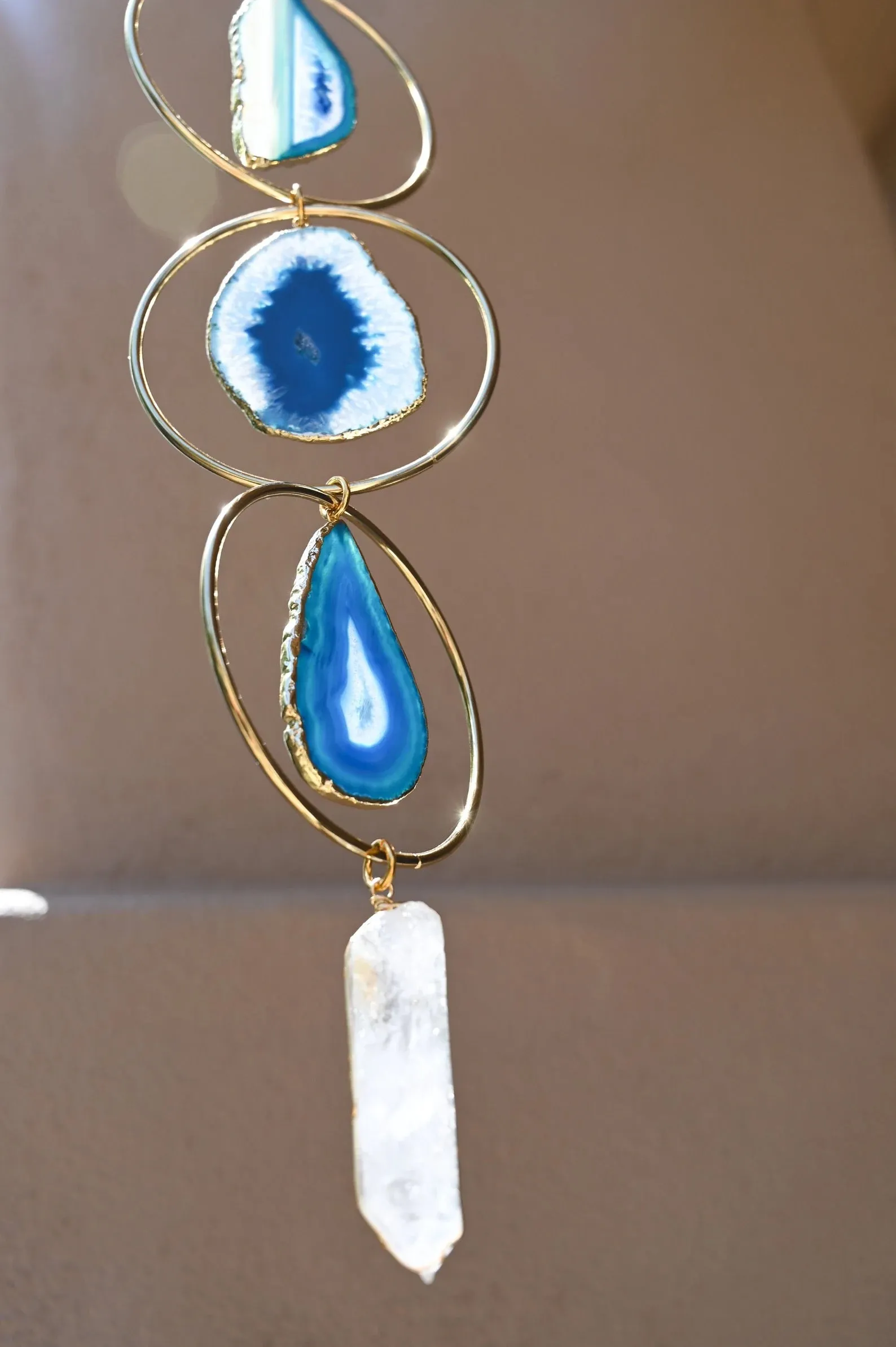 Indigo Skies Blue Agate Geode Hanger