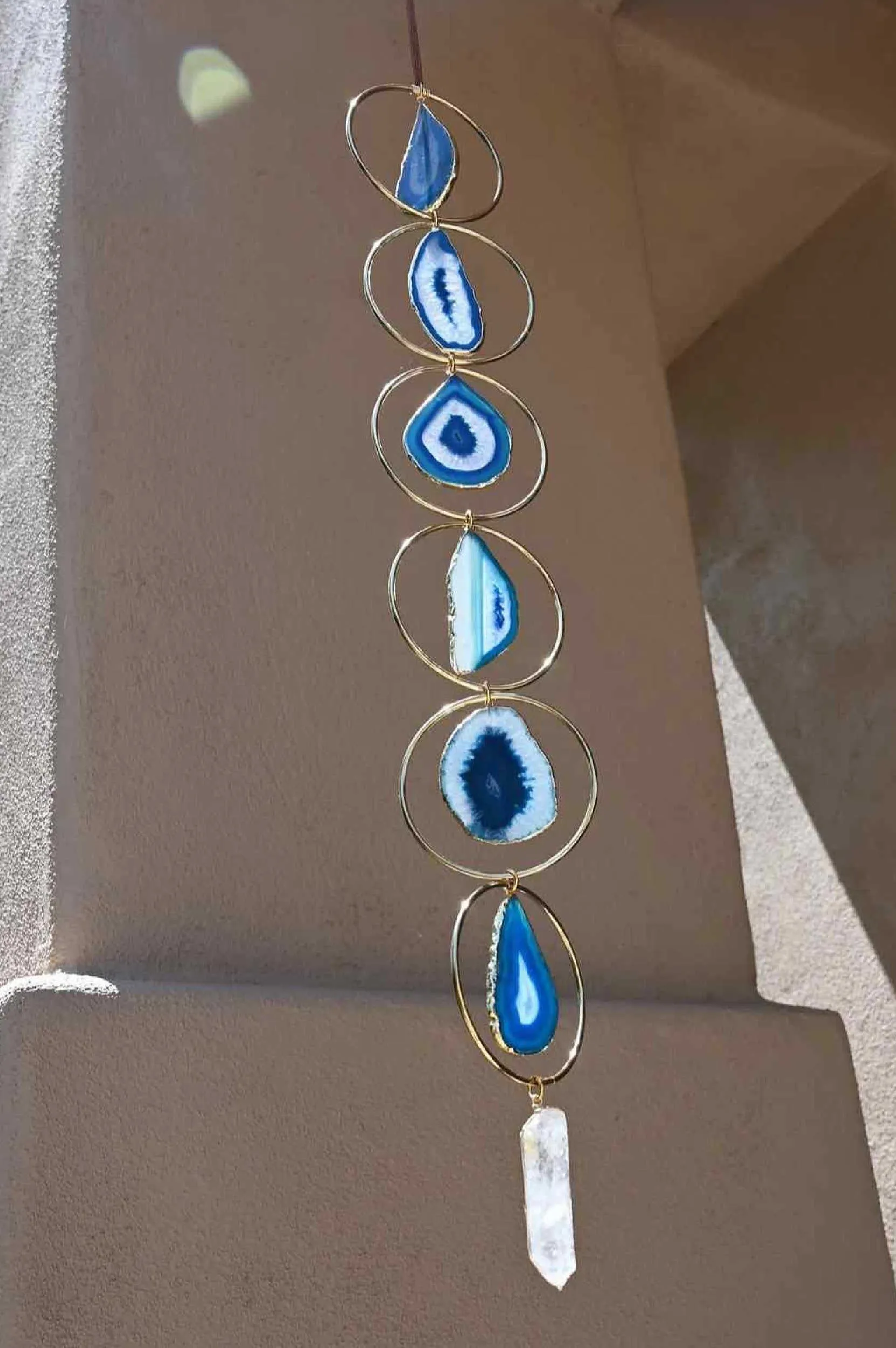 Indigo Skies Blue Agate Geode Hanger