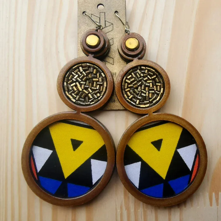 INKATURAH I Be Lady Geometric African Print Earrings