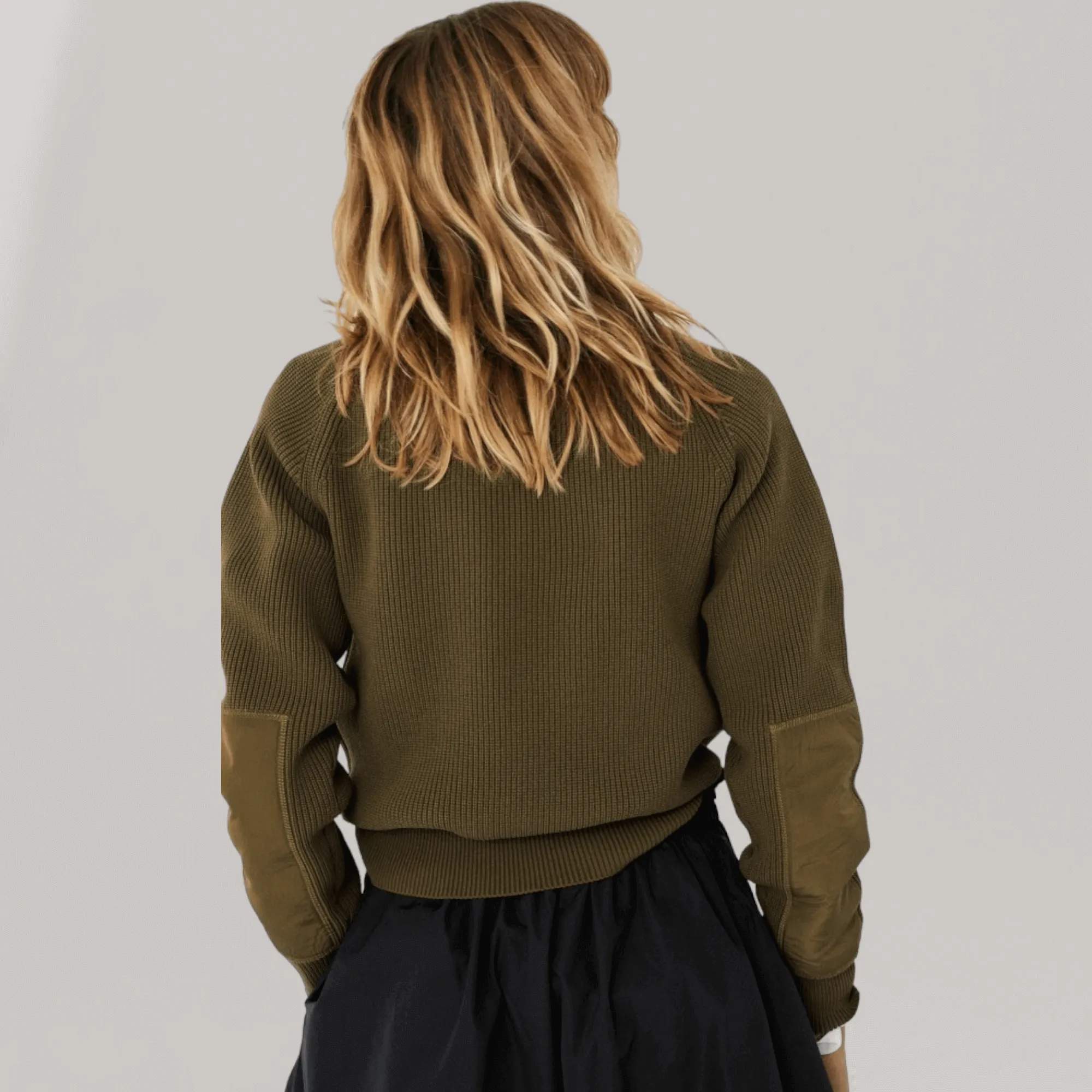 Inma Mock-Neck Knit Sweater - Olive | Women's