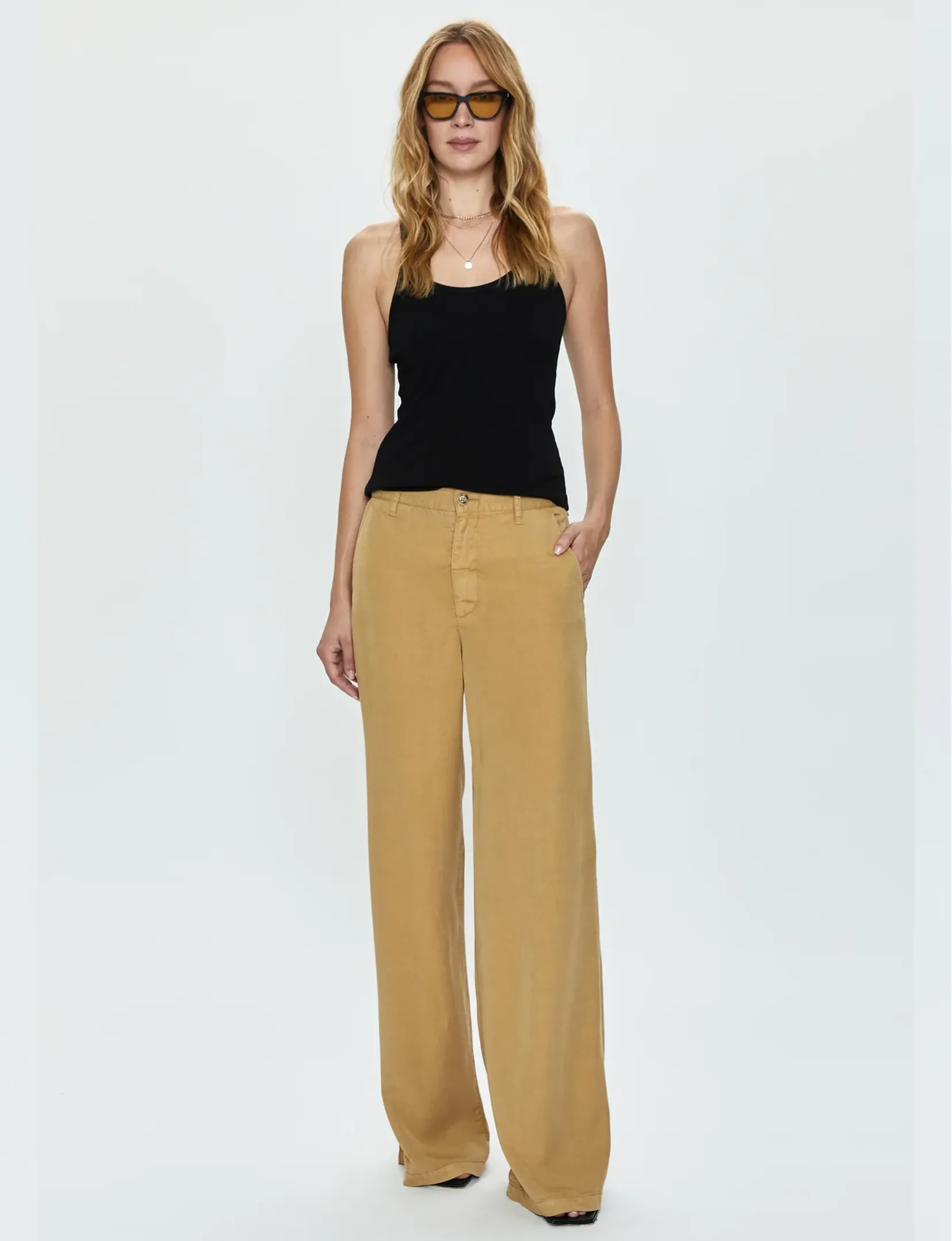 Jadyn Low Slung Palazzo, Khaki