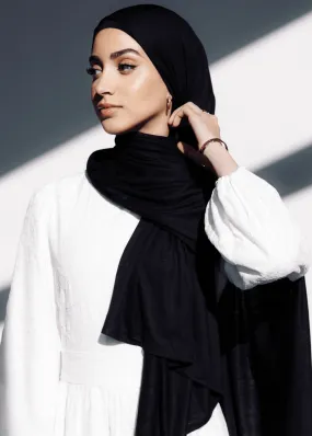 Jersey Matching Hijab & Undercap Set - Noir