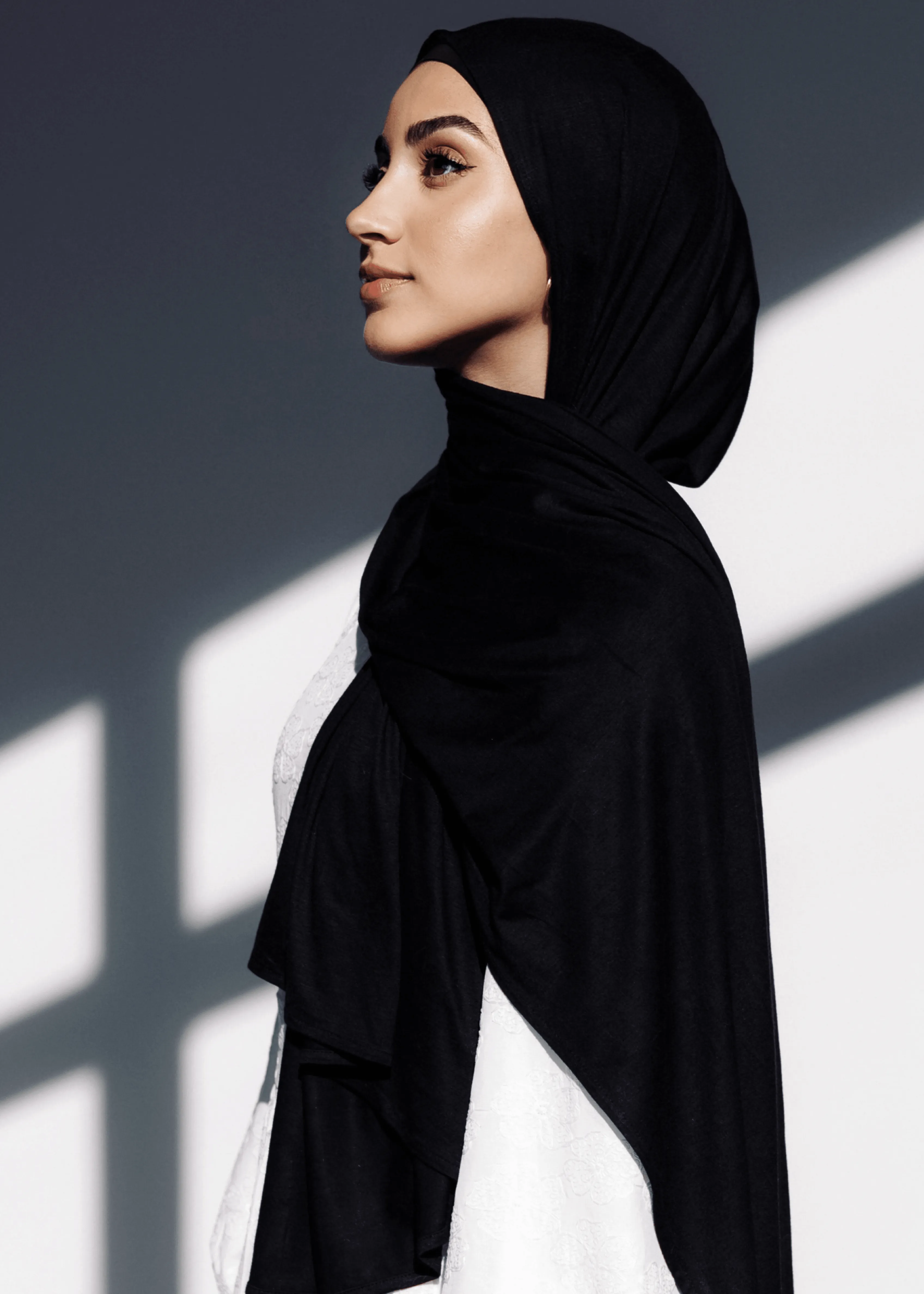 Jersey Matching Hijab & Undercap Set - Noir