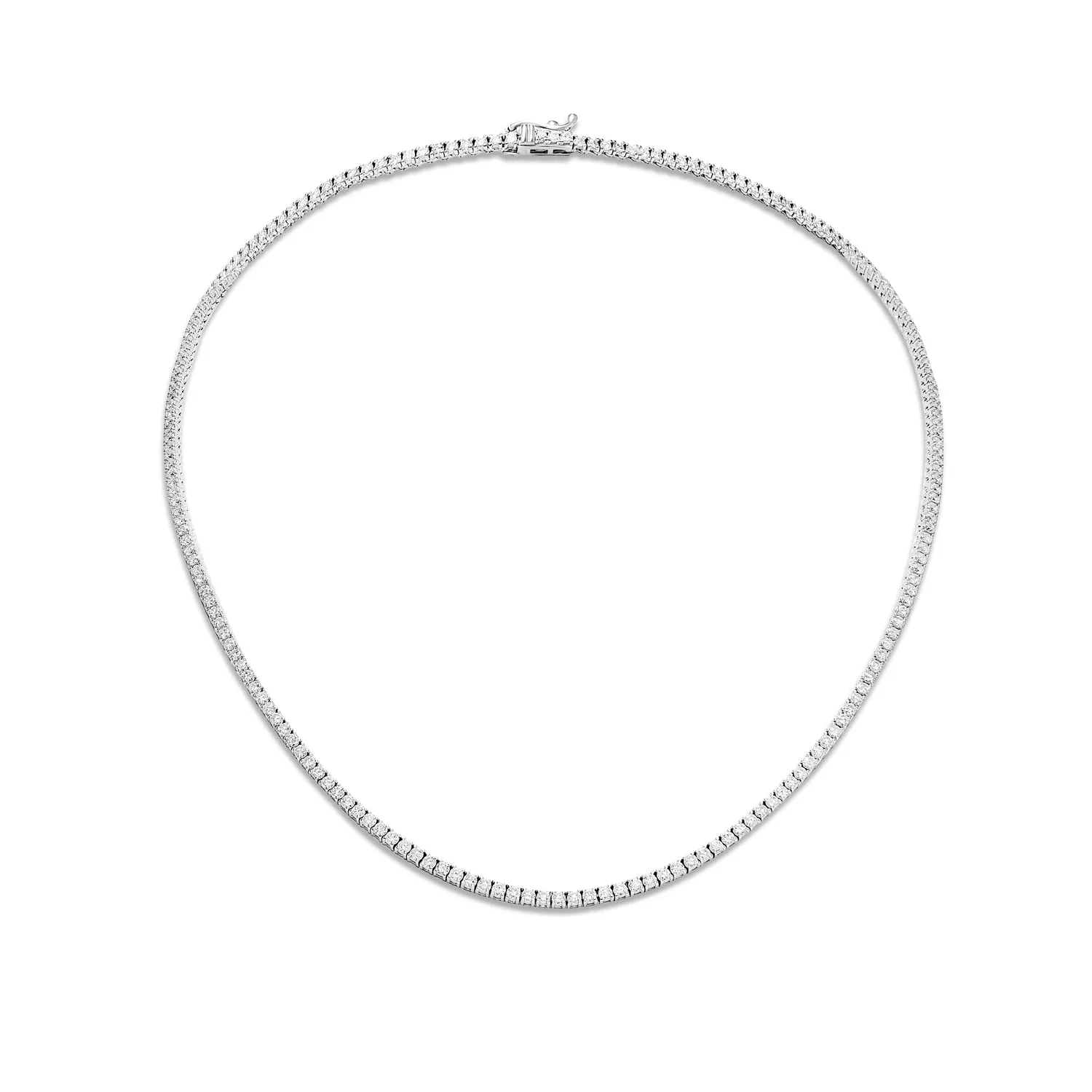 Jolie 3 Carat Round Brilliant Diamond Tennis Necklace in 14kt White Gold By Mike Nekta