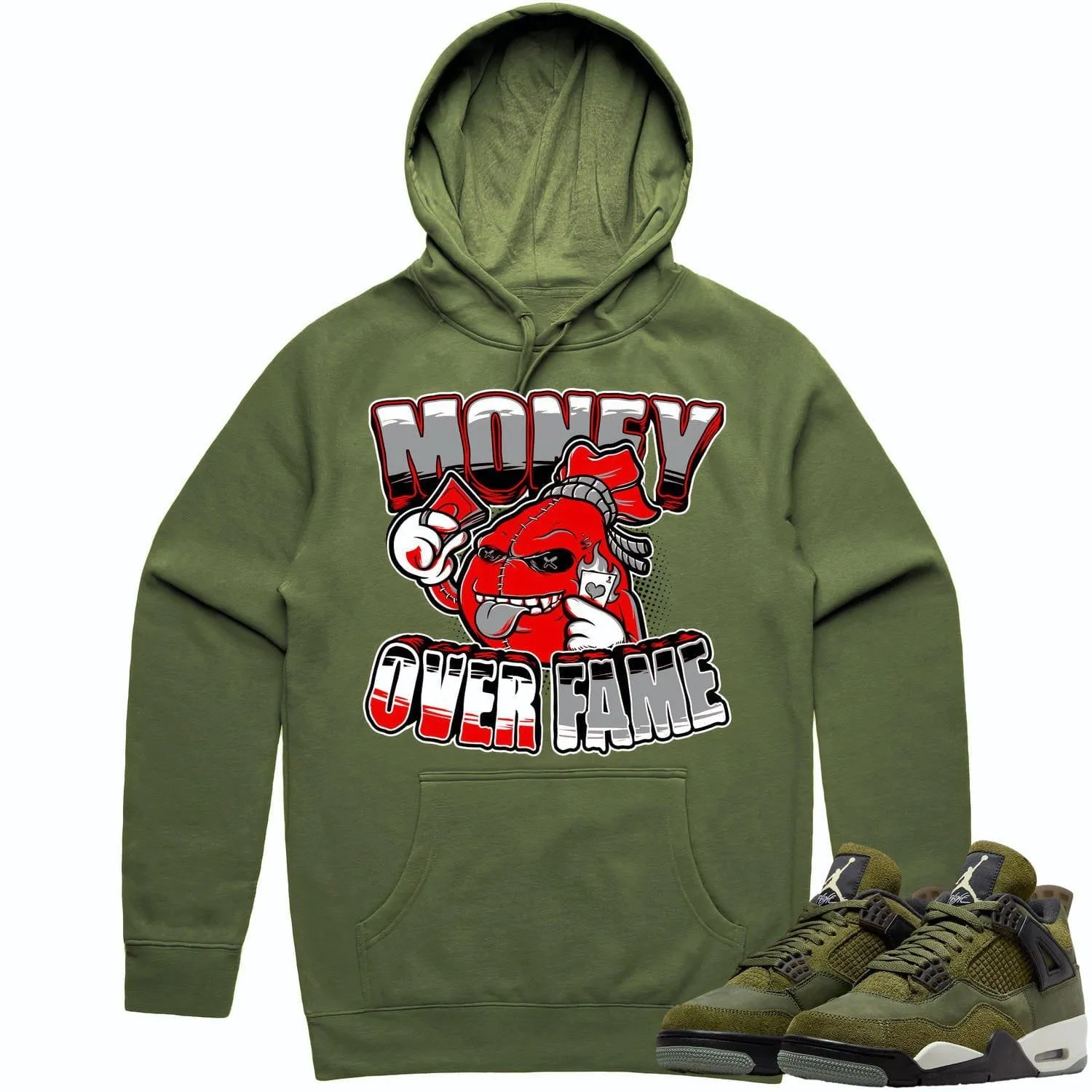 Jordan 4 Craft Olive 4s Hoodie to Match - RED MOF