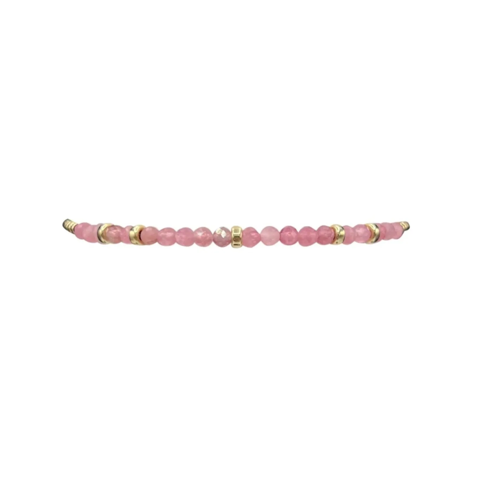 Karen Lazar  - 2mm Yellow Gold Filled Bracelet with Pink Tourmaline