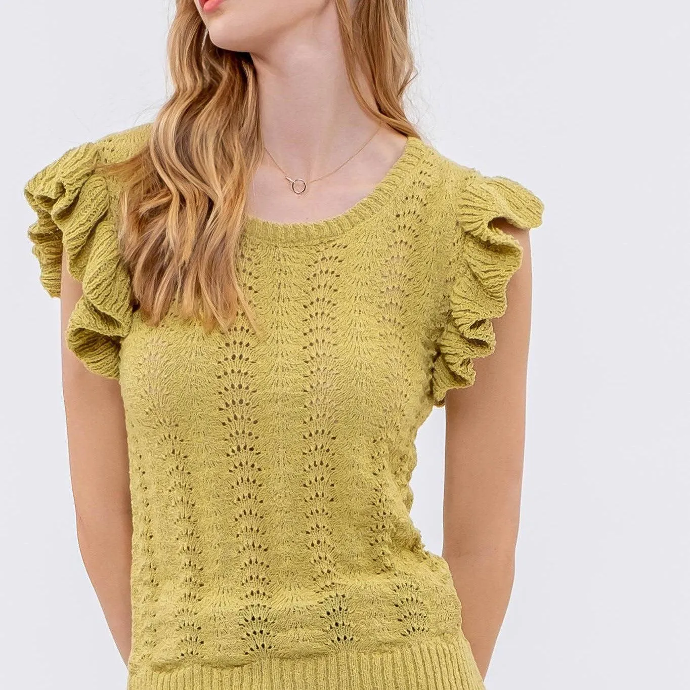 Katie Eyelet Sweater Top