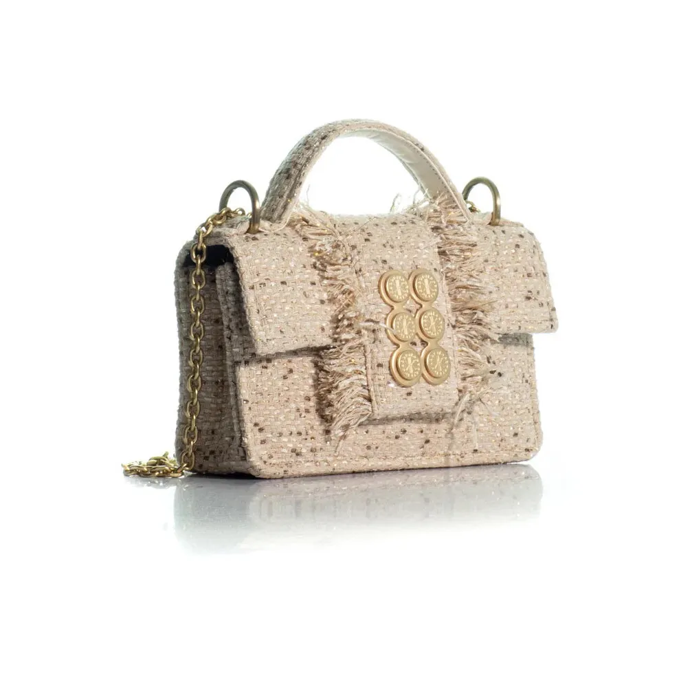 Kooreloo - Fabric Shoulder Bag - Petite Basset Tweed Gold