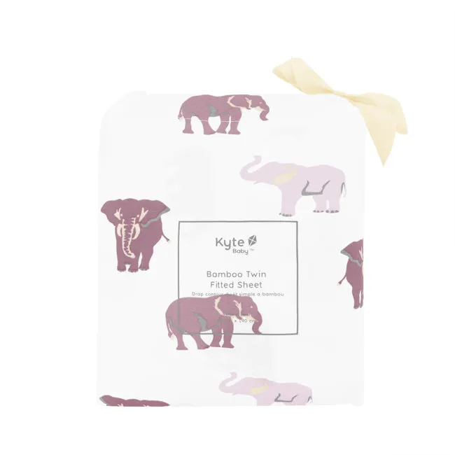 Kyte Baby Printed Twin Sheet in Elephant