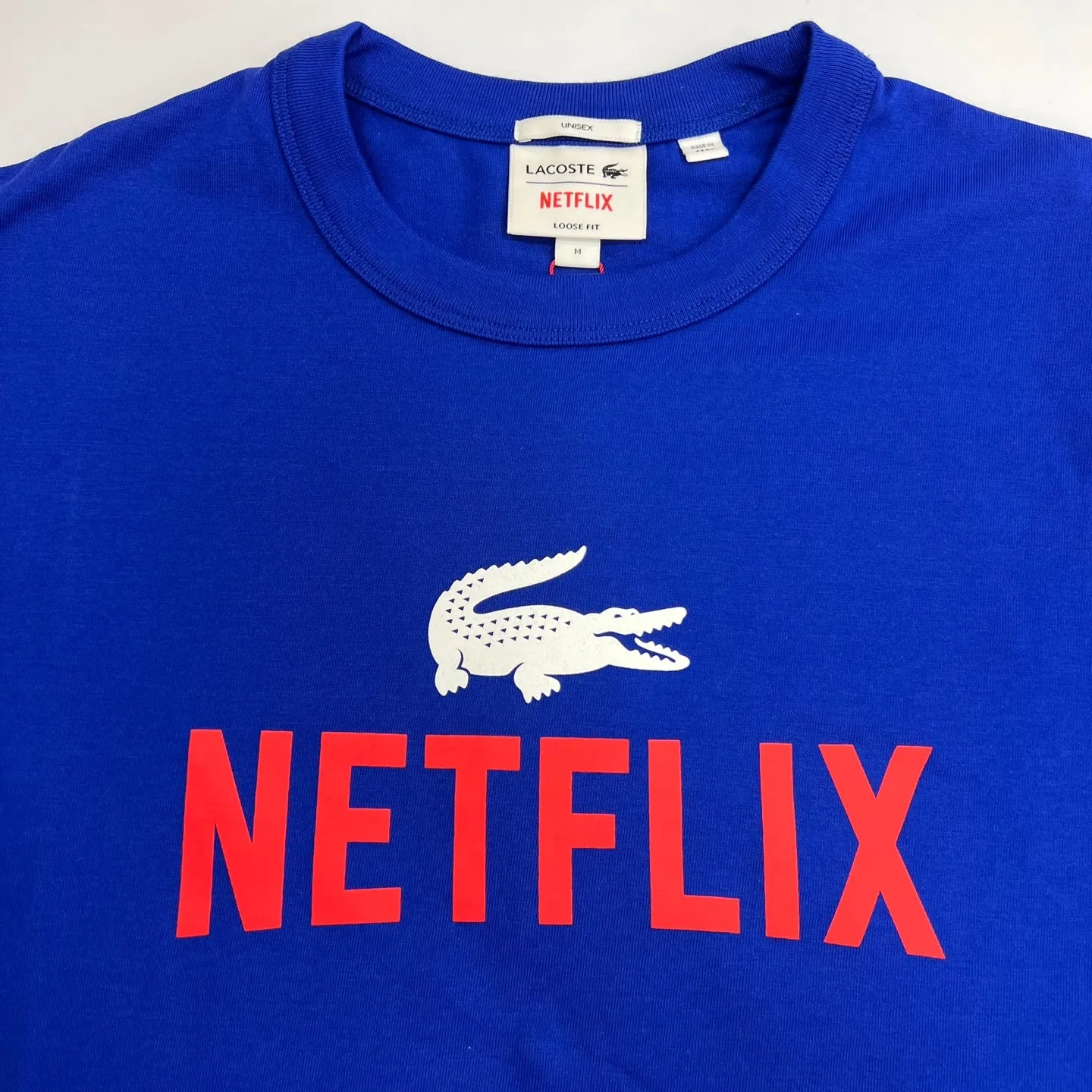 LACOSTE x NETFLIX Unisex Loose Fit Organic Cotton T-shirt