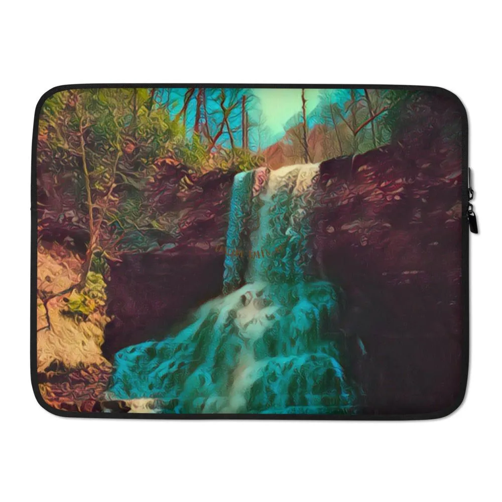 Laptop Sleeve Waterfall Art. Photograph Artwork from Cascade Falls Virginia. Protective Phone Cover. Nature Lover. Hiker Gift.