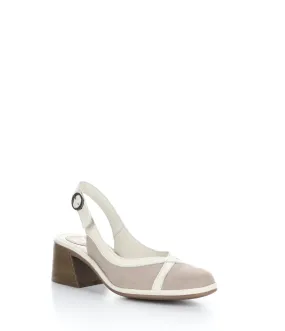 LEVO375FLY 003 CONCRETE/OFFWHT Round Toe Sandals