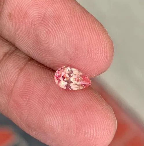 Loose 1.12 Ct Pear Pink And Orange Sapphire