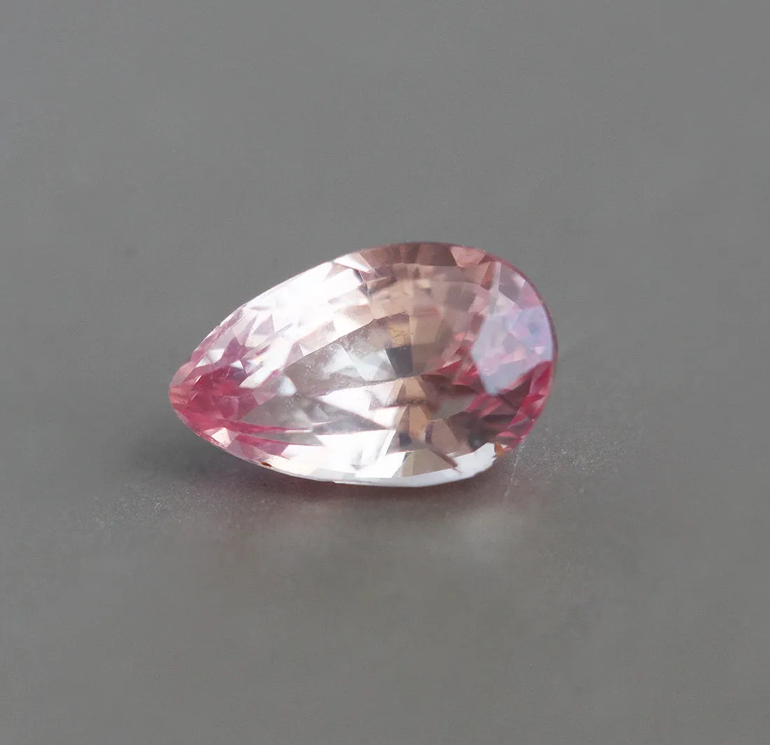 Loose 1.12 Ct Pear Pink And Orange Sapphire