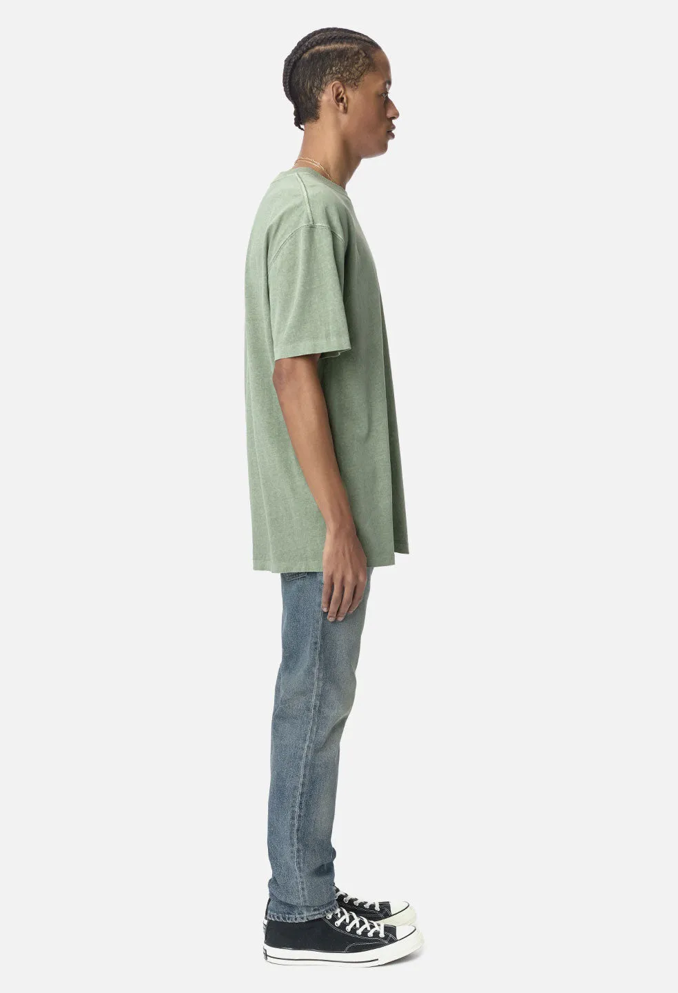 Loose Stitch Pocket Tee / Washed Olive