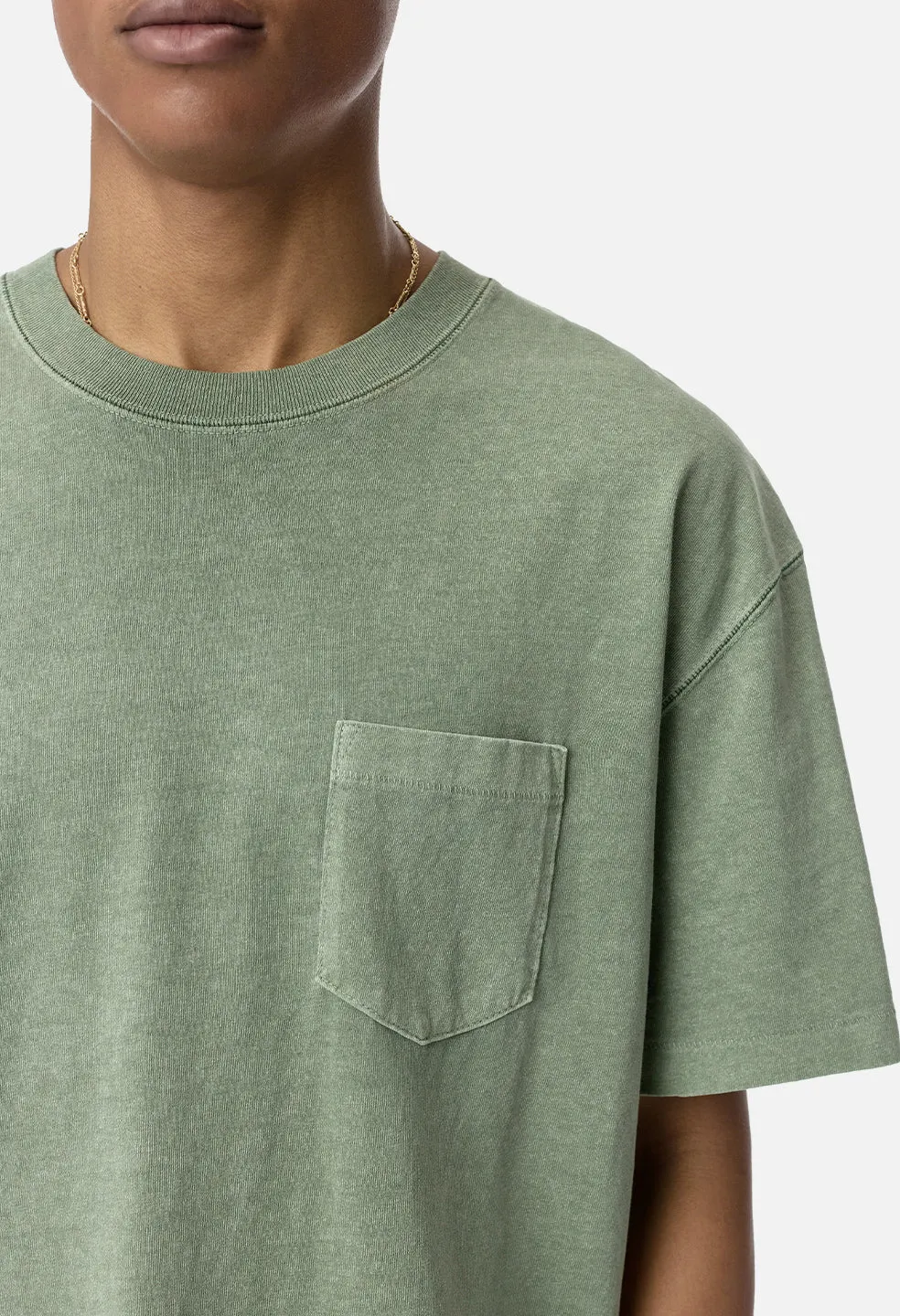 Loose Stitch Pocket Tee / Washed Olive