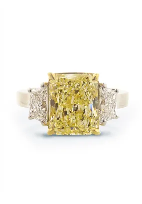 Louis Glick 5-ct Fancy Yellow Starburst Diamond Ring