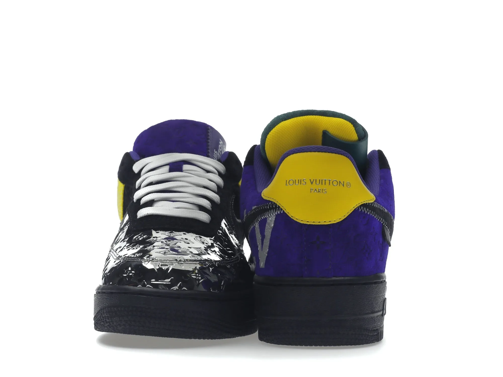 Louis Vuitton Nike Air Force 1 Low By Virgil Abloh Black Metallic Silver