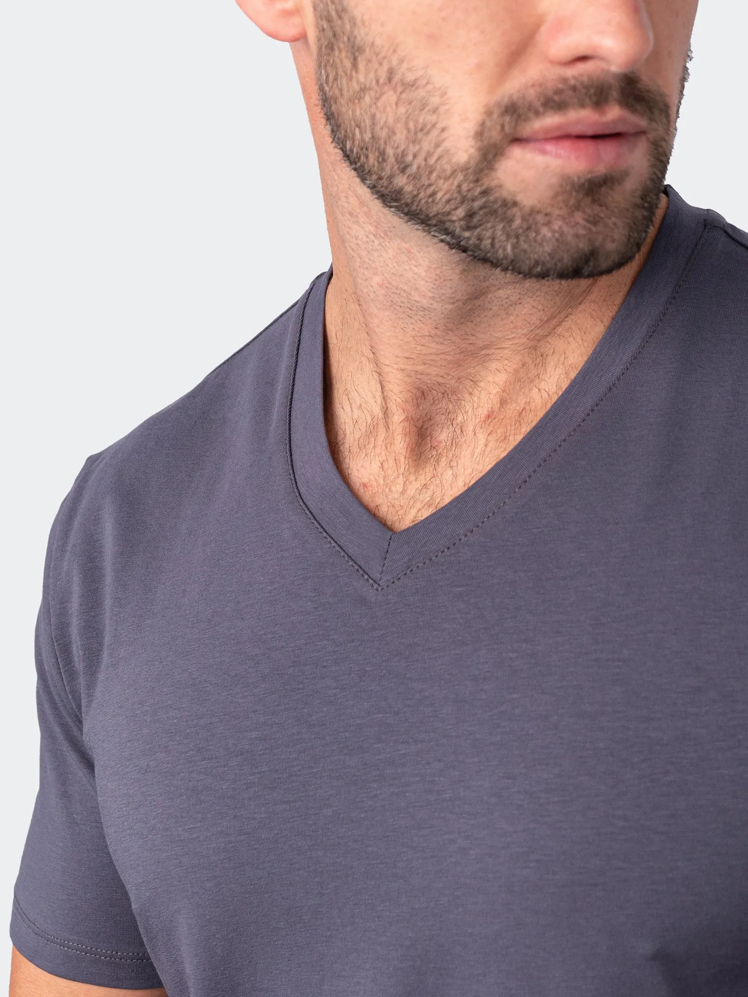 Maceoo Stretch Short-Sleeve Tshirts | V-Neck VivaldiCore Grey