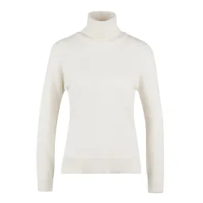 Maglione Donna Barbour Pendle Roll-Neck Bianco Panna