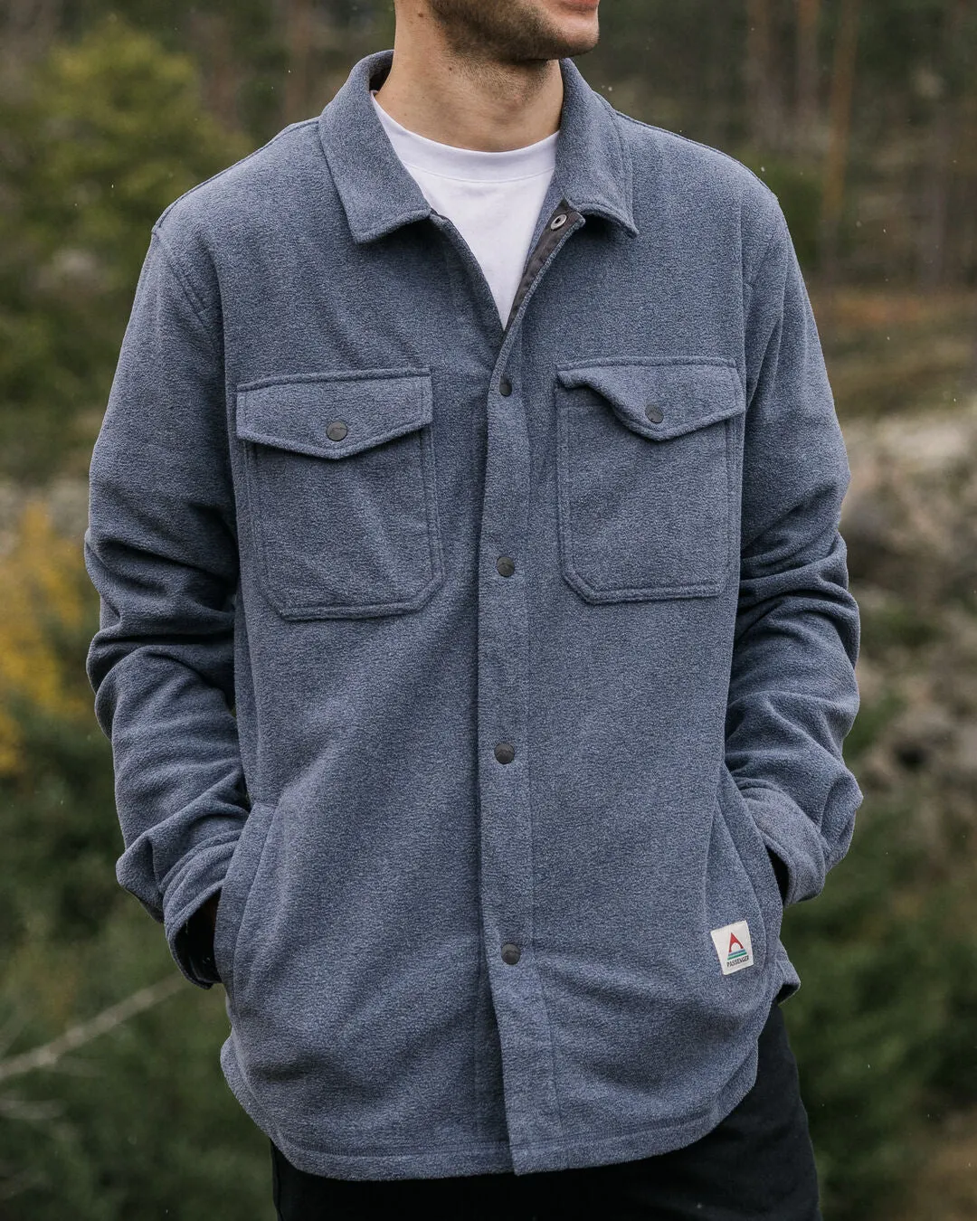 Maple Polar Recycled Fleece Shirt - Navy Marl